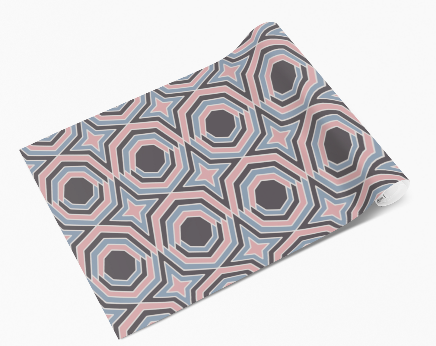 Blue & Pink Octagon Stars Vinyl Furniture Wrap