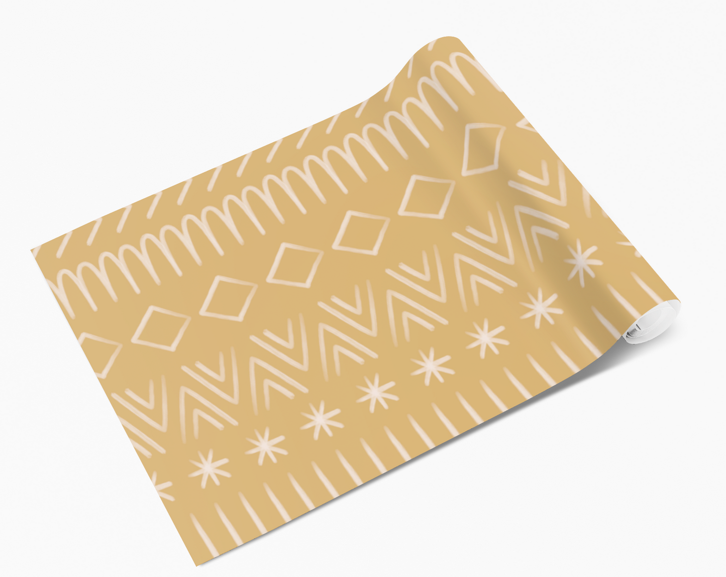 Pale Yellow Aztec Design Self Adhesive Vinyl