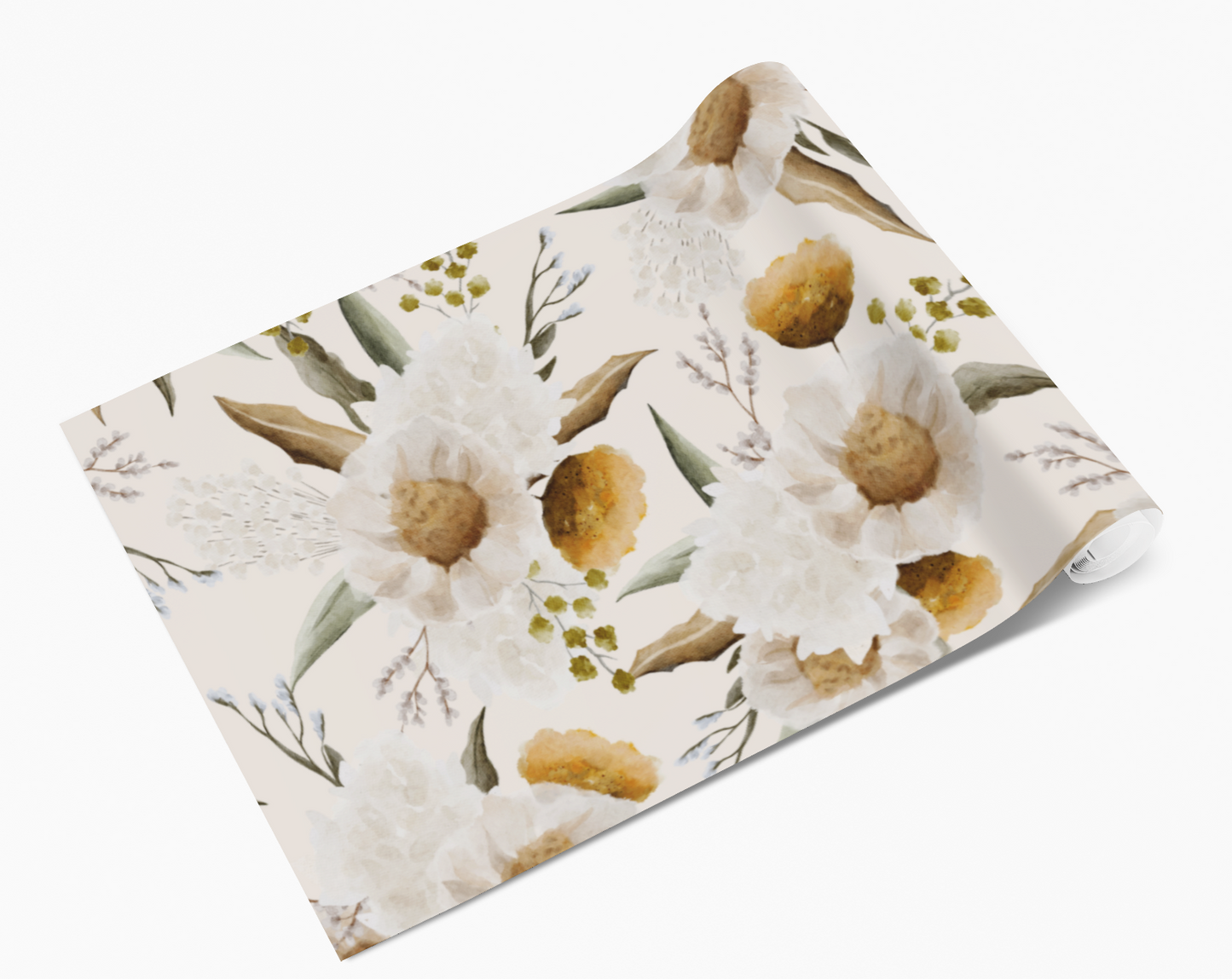 Light Autumn Floral Leafy Blooms Self Adhesive Vinyl