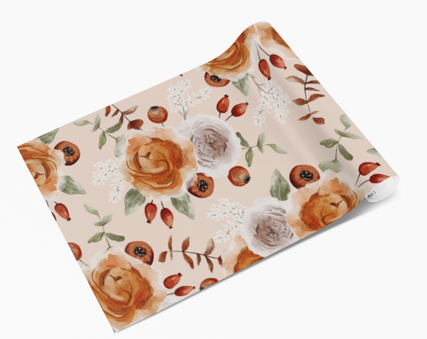 Peach Roses Poppy Seed Self Adhesive Vinyl