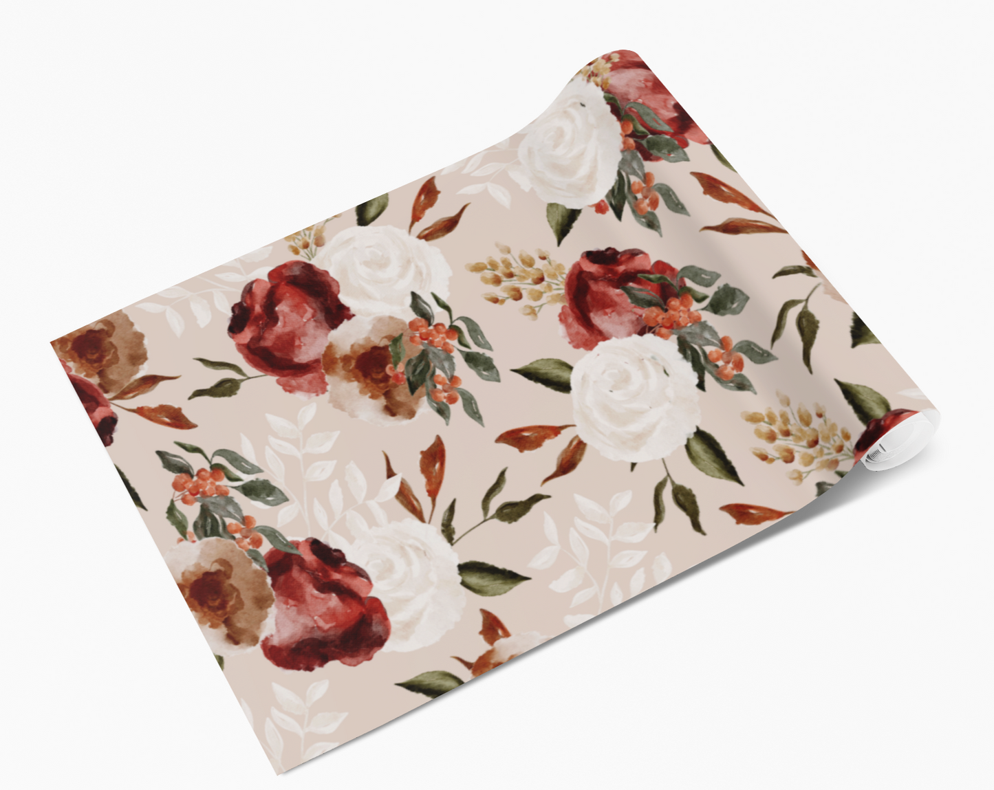 Vintage Blush Hand Painted Winter Roses Vinyl Furniture Sticker