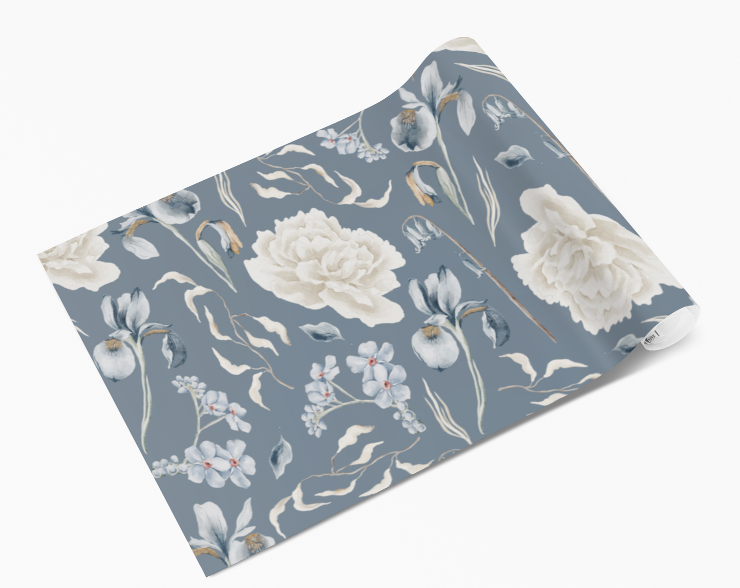 Blue Heather Peony Hibiscus Flowers Self Adhesive Vinyl