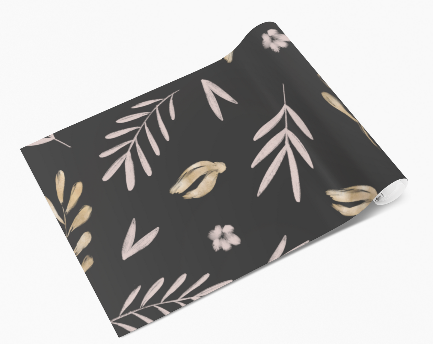 Grey Dusty Pink Petal Leaves Self Adhesive Vinyl