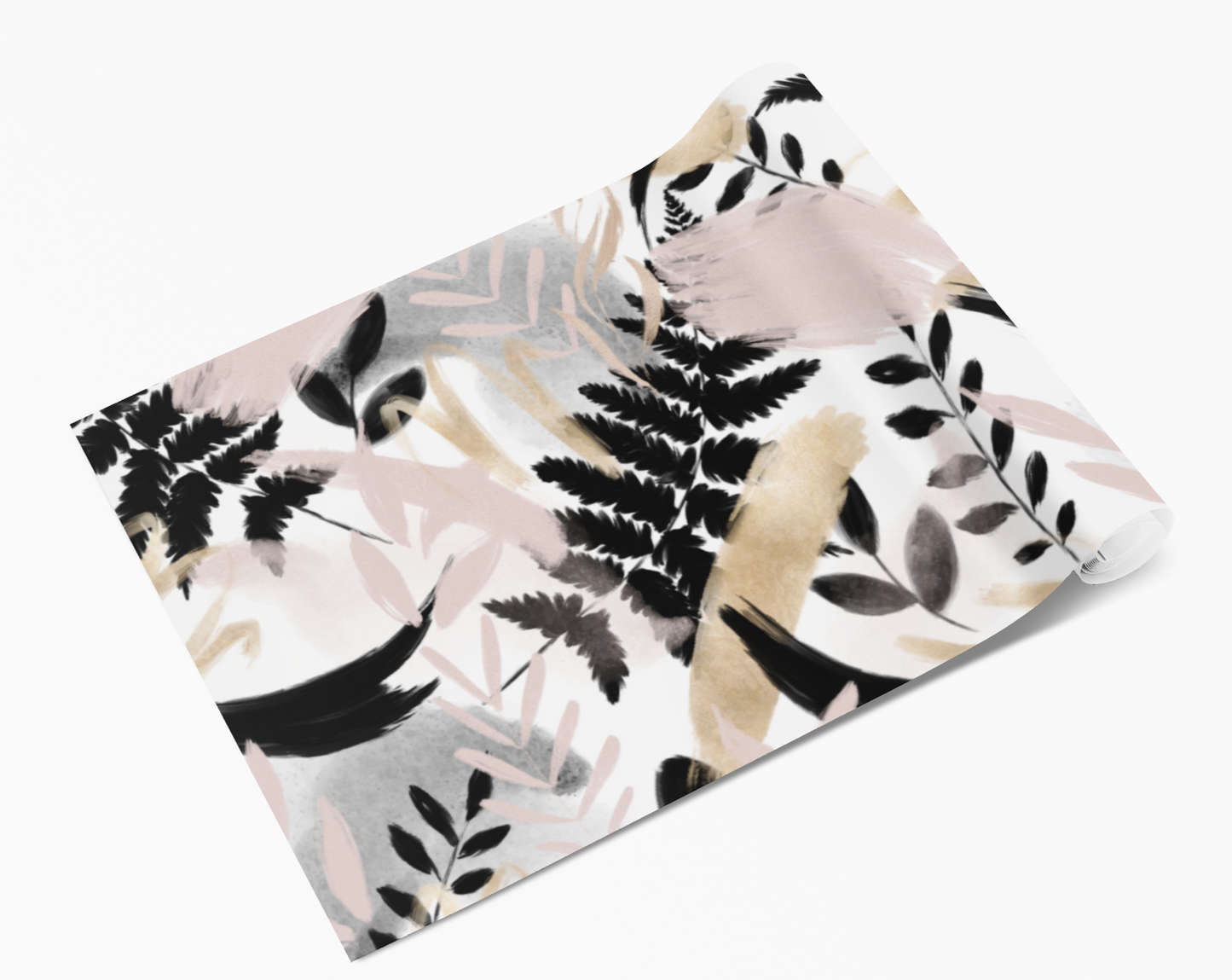 Tropical Leaf Mix Black Gold Pink Vinyl Furniture Sticker