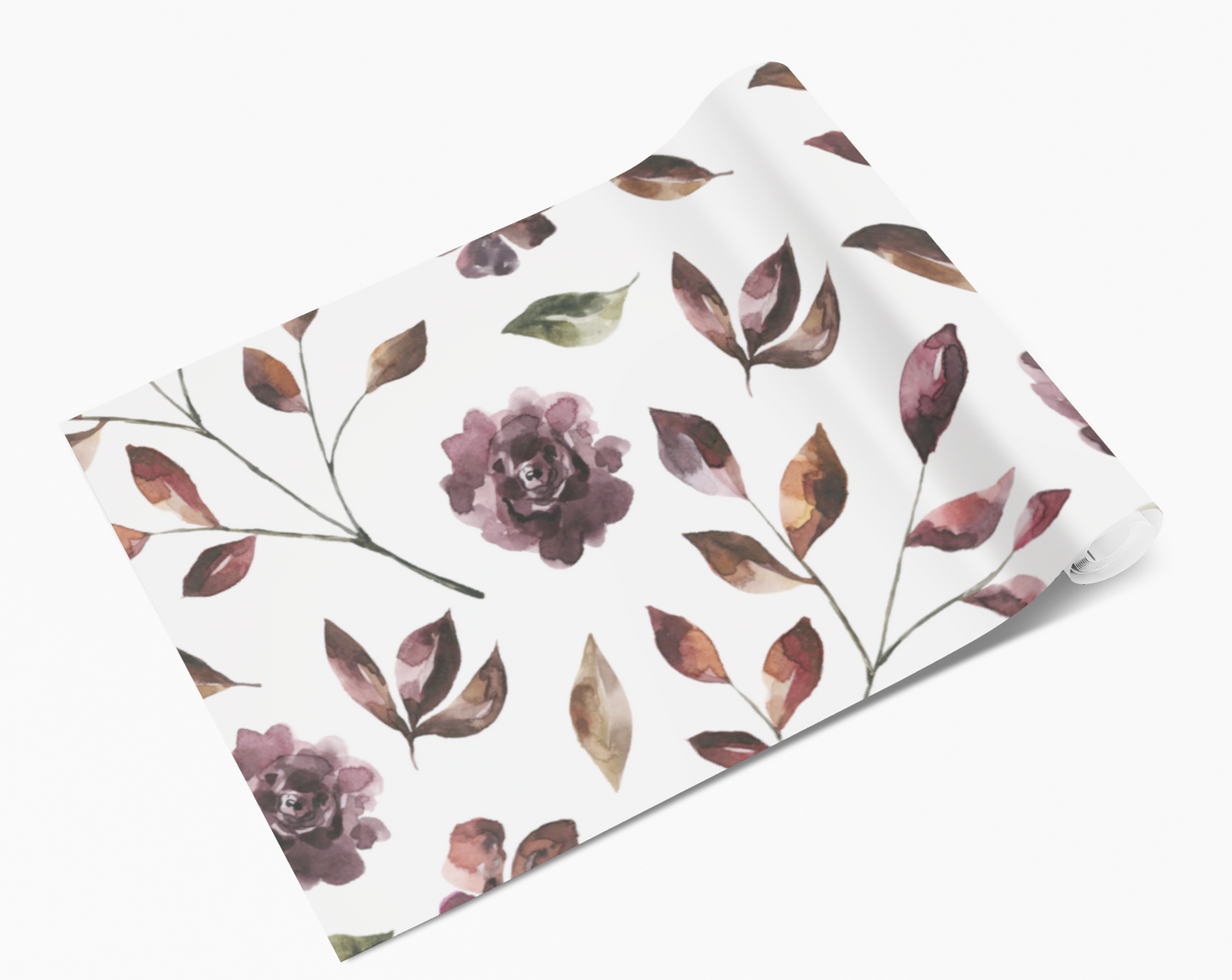 Burgundy Rose Leaf Stems Self Adhesive Vinyl