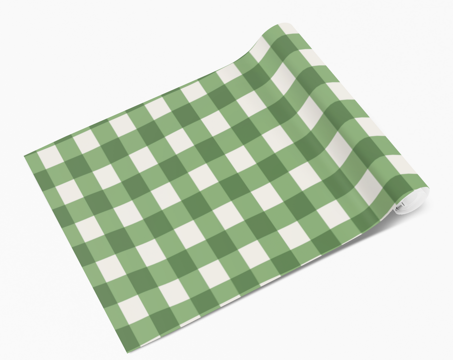 Green & White Checked Pattern Self Adhesive Vinyl