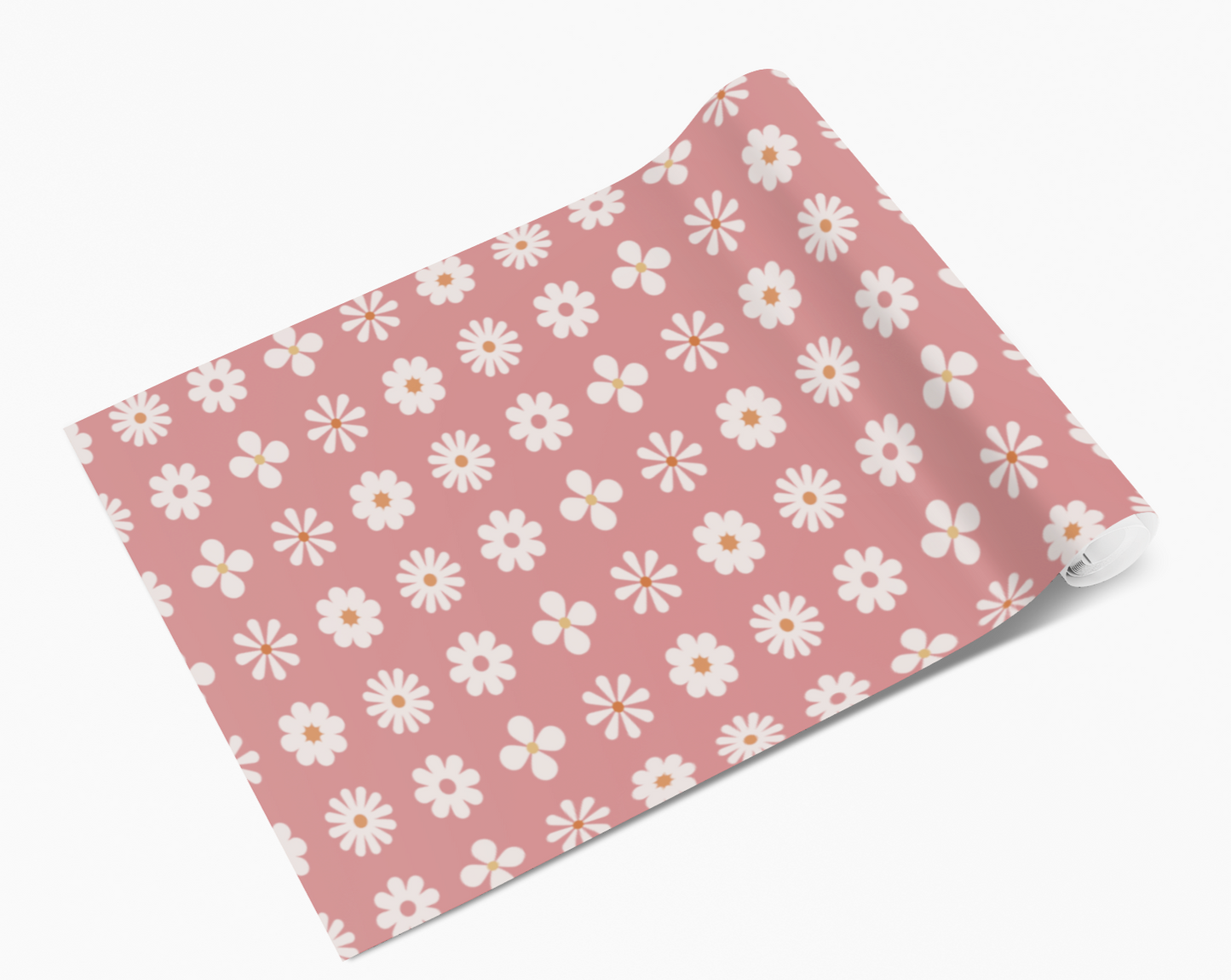 Baby Pink White Mini Daisy Flowers Symbols Self Adhesive Vinyl