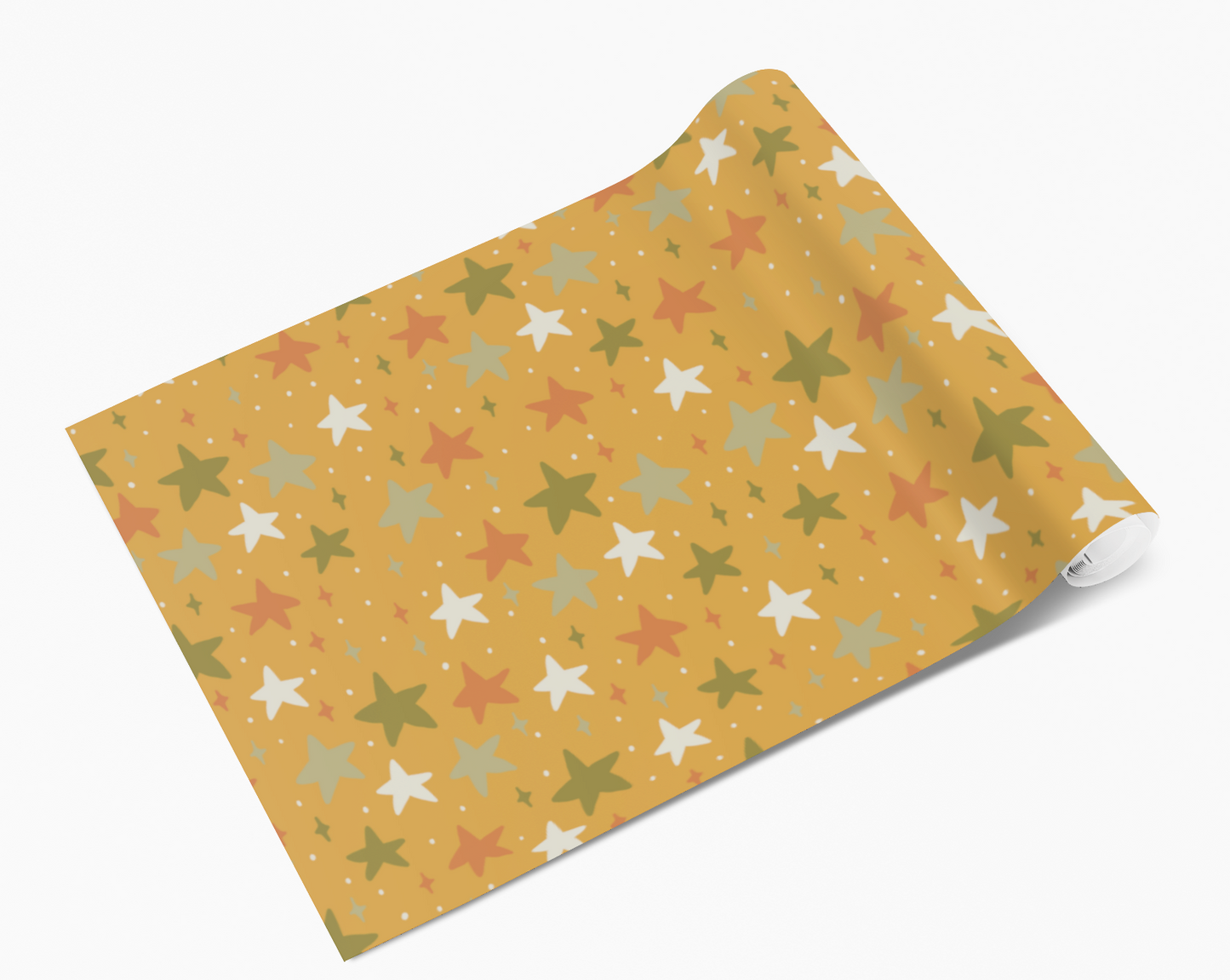 Orange Mini Star Print Self Adhesive Vinyl