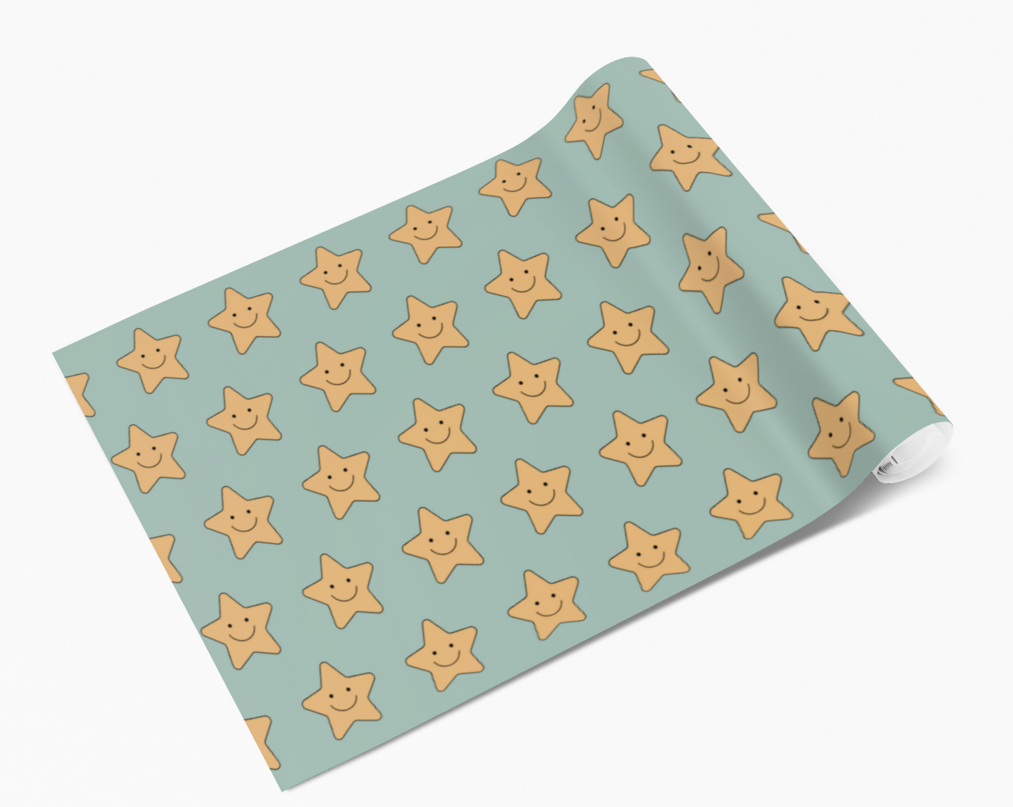 Green & Orange Mini Happy Smiley Stars Vinyl Furniture Wrap