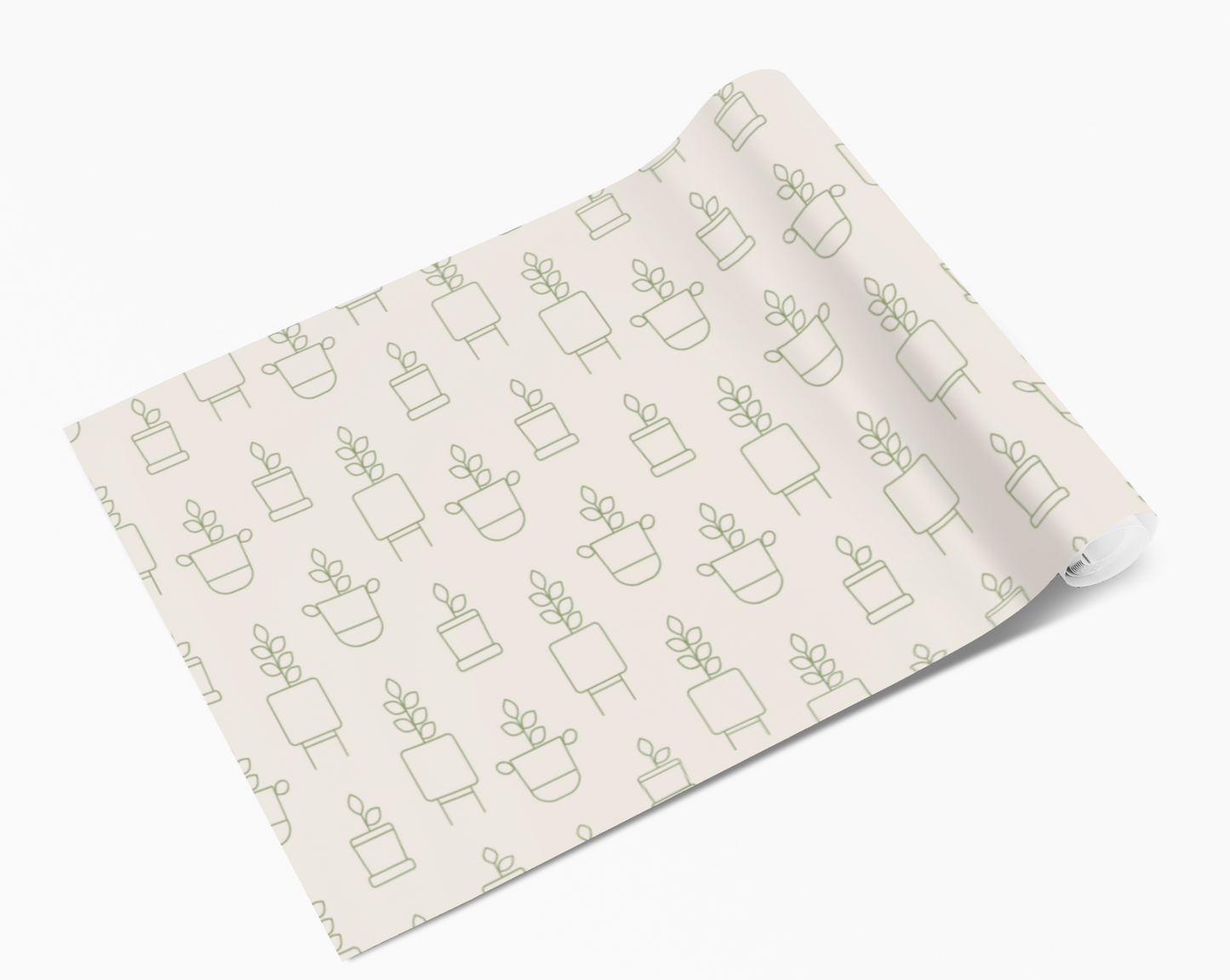 Cream Plant Outline Silhouettes Self Adhesive Vinyl