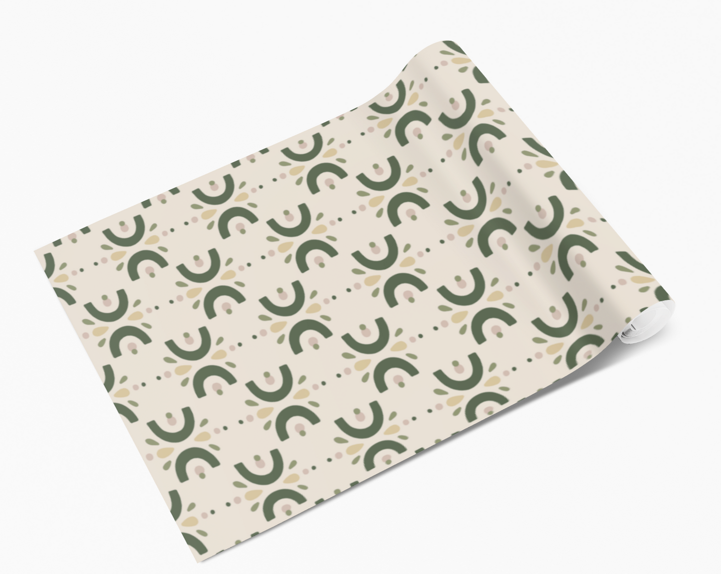 Beige Mini Green Arches Pattern Vinyl Furniture Wrap