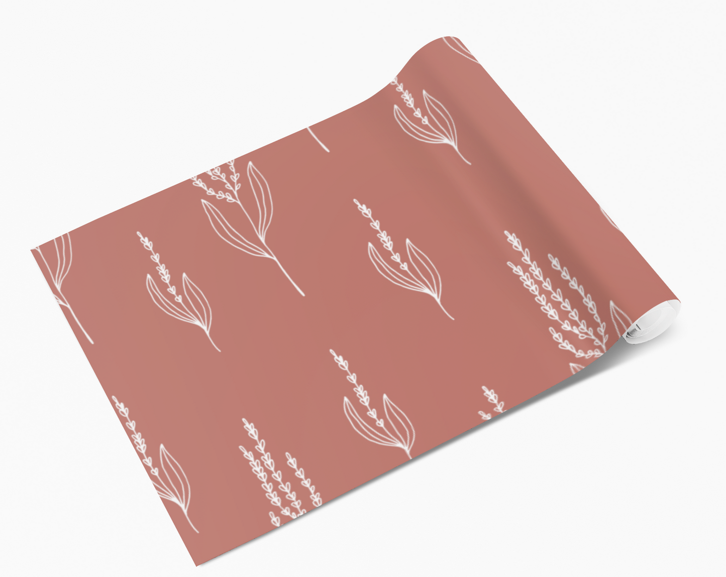 Rustic Red Flower Stems Vinyl Furniture Sticker