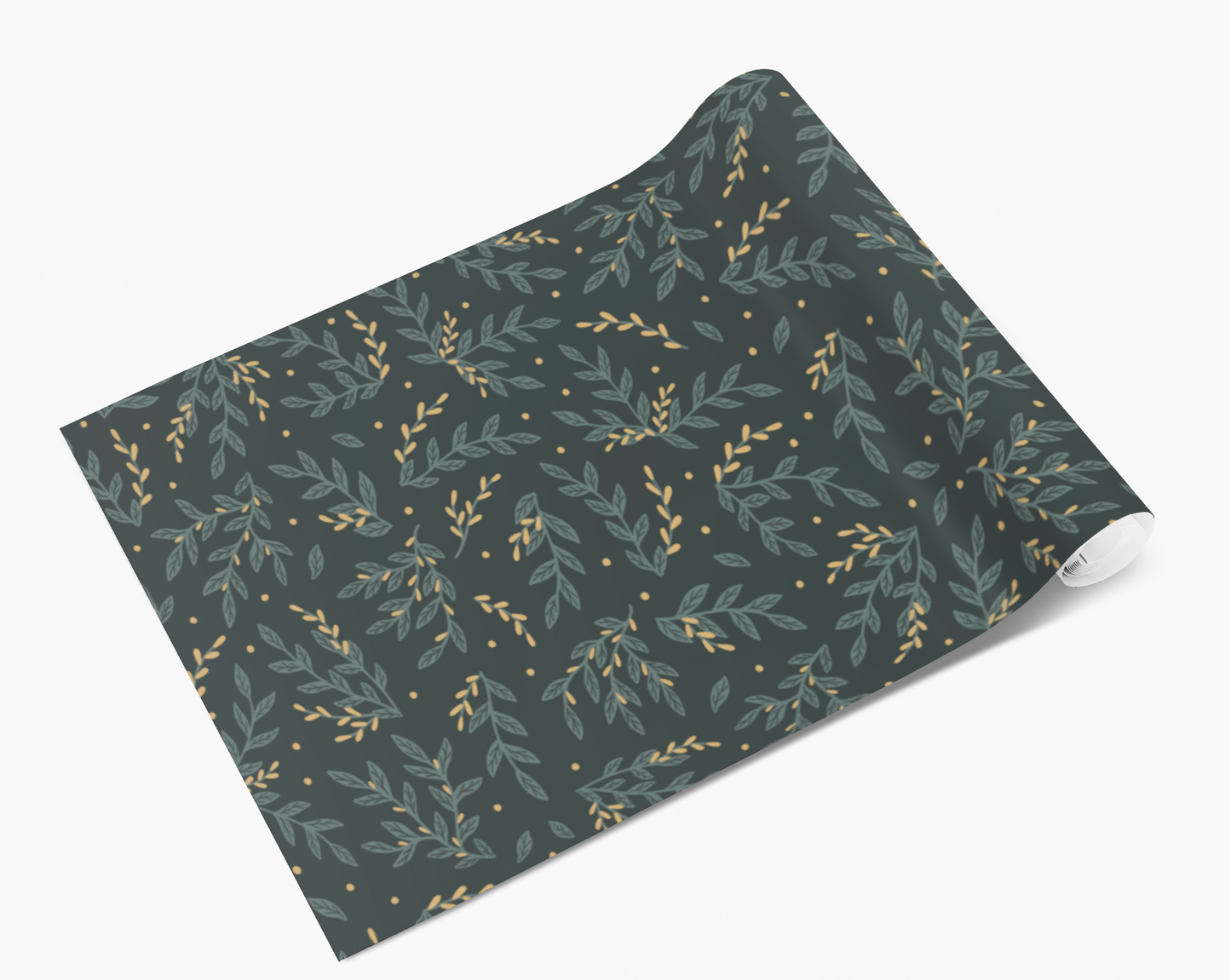 Dark Green Leaf Sprigs Self Adhesive Vinyl