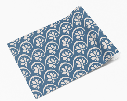 Blue Mini Petal Flower Pattern Self Adhesive Vinyl
