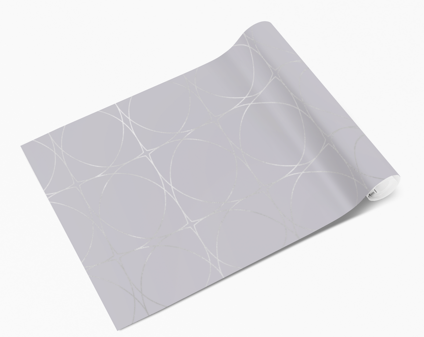 Grey Art Deco Silver Lines Tiles Self Adhesive Vinyl