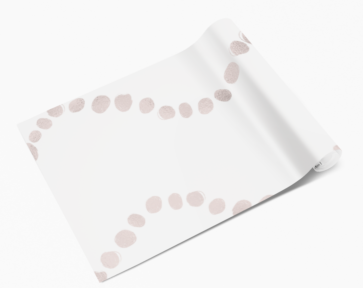 White & Blush Pink Wavy Spots Self Adhesive Vinyl