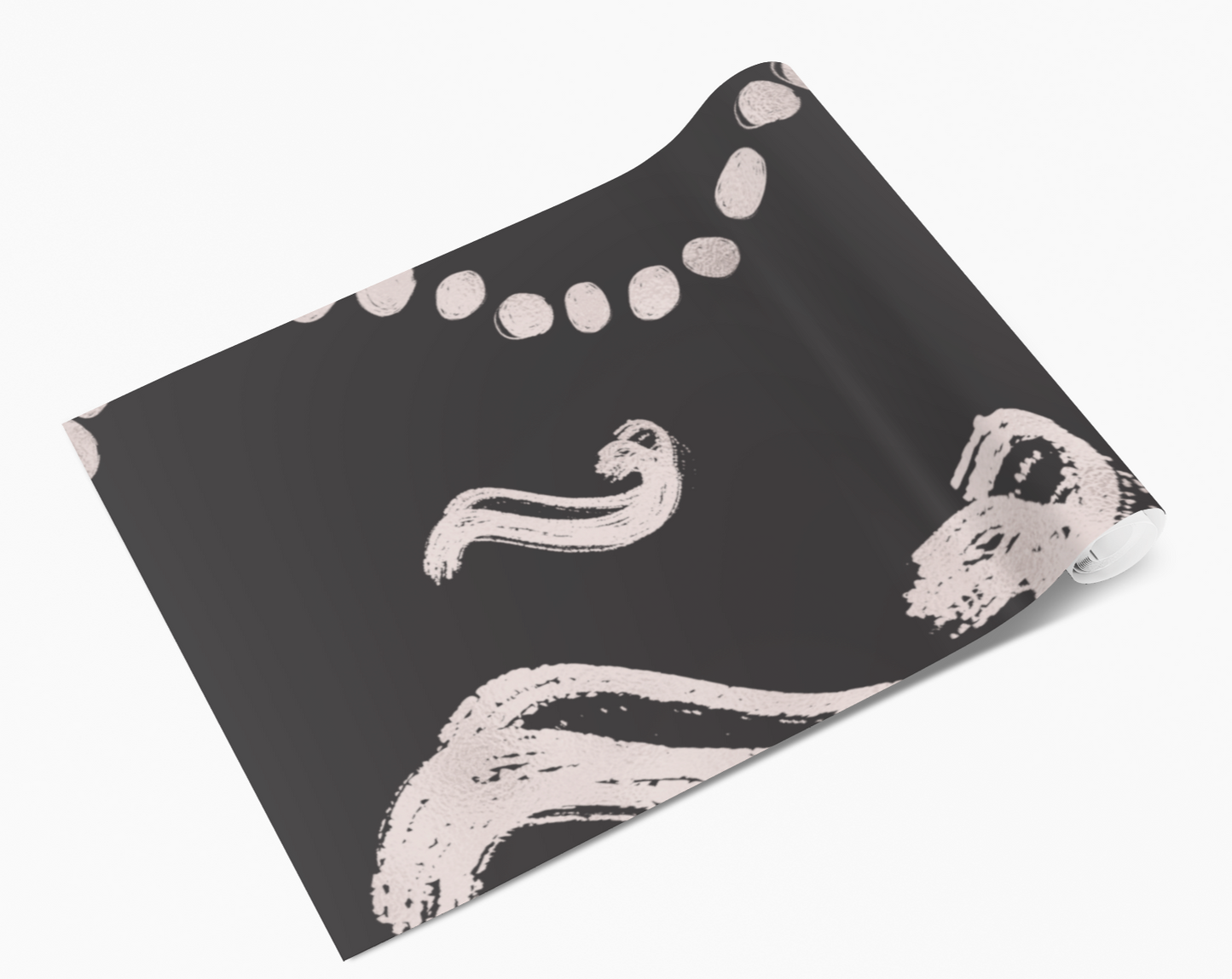 Black & Blush Pink Wavy Spots Self Adhesive Vinyl