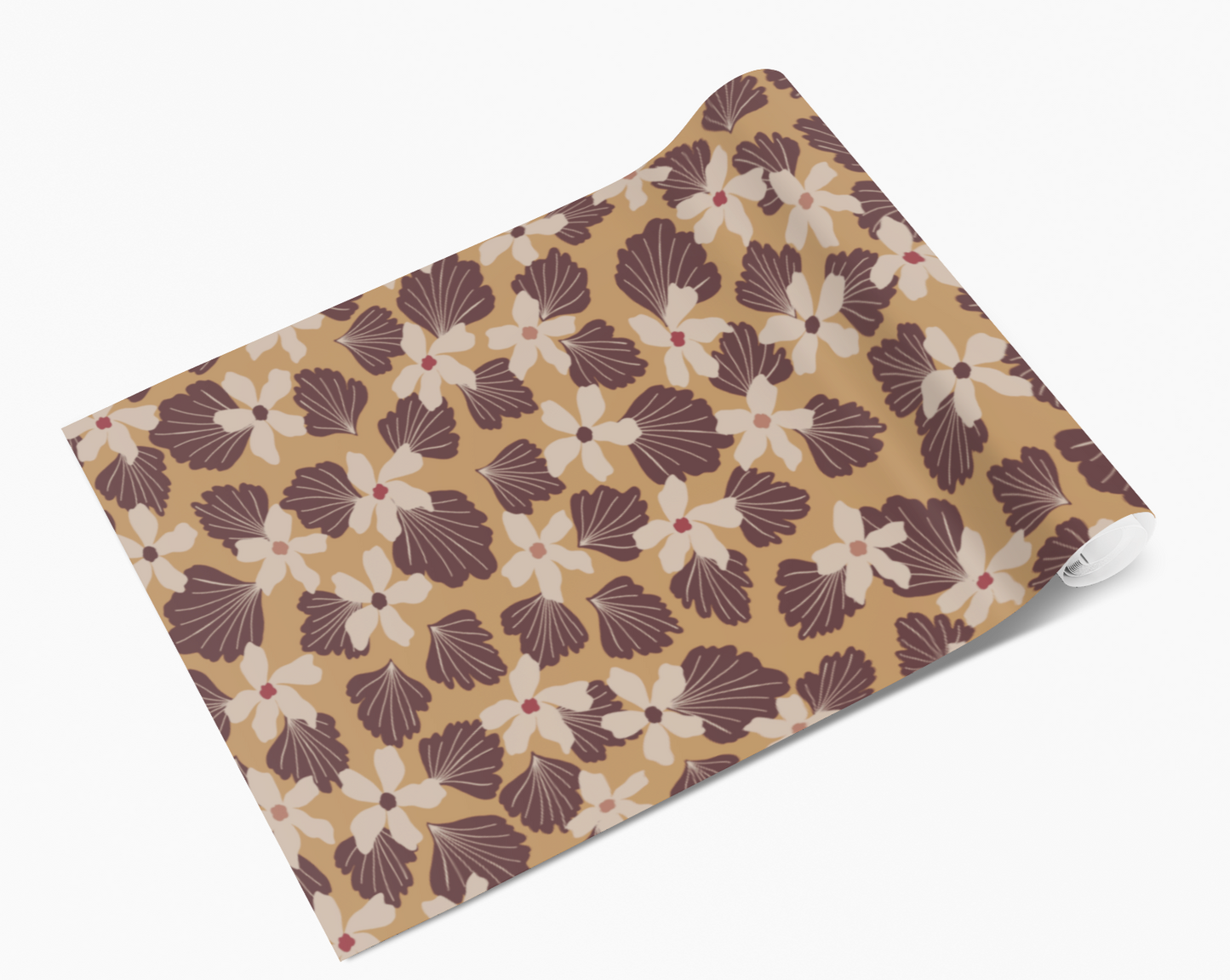 Pretty Brown Petal Flowers Vinyl Furniture Wrap