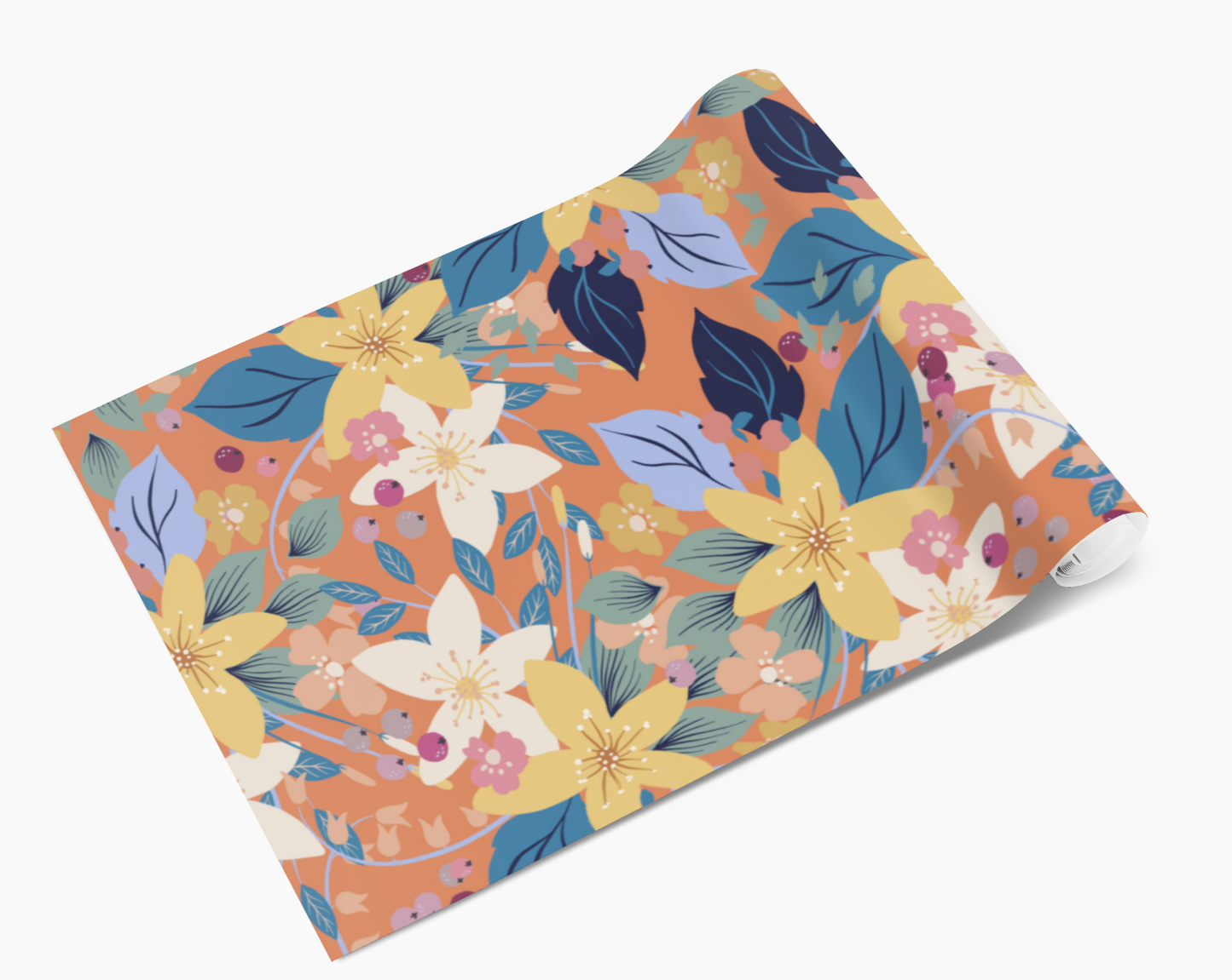 Warm Orange Spring Flowers Self Adhesive Vinyl