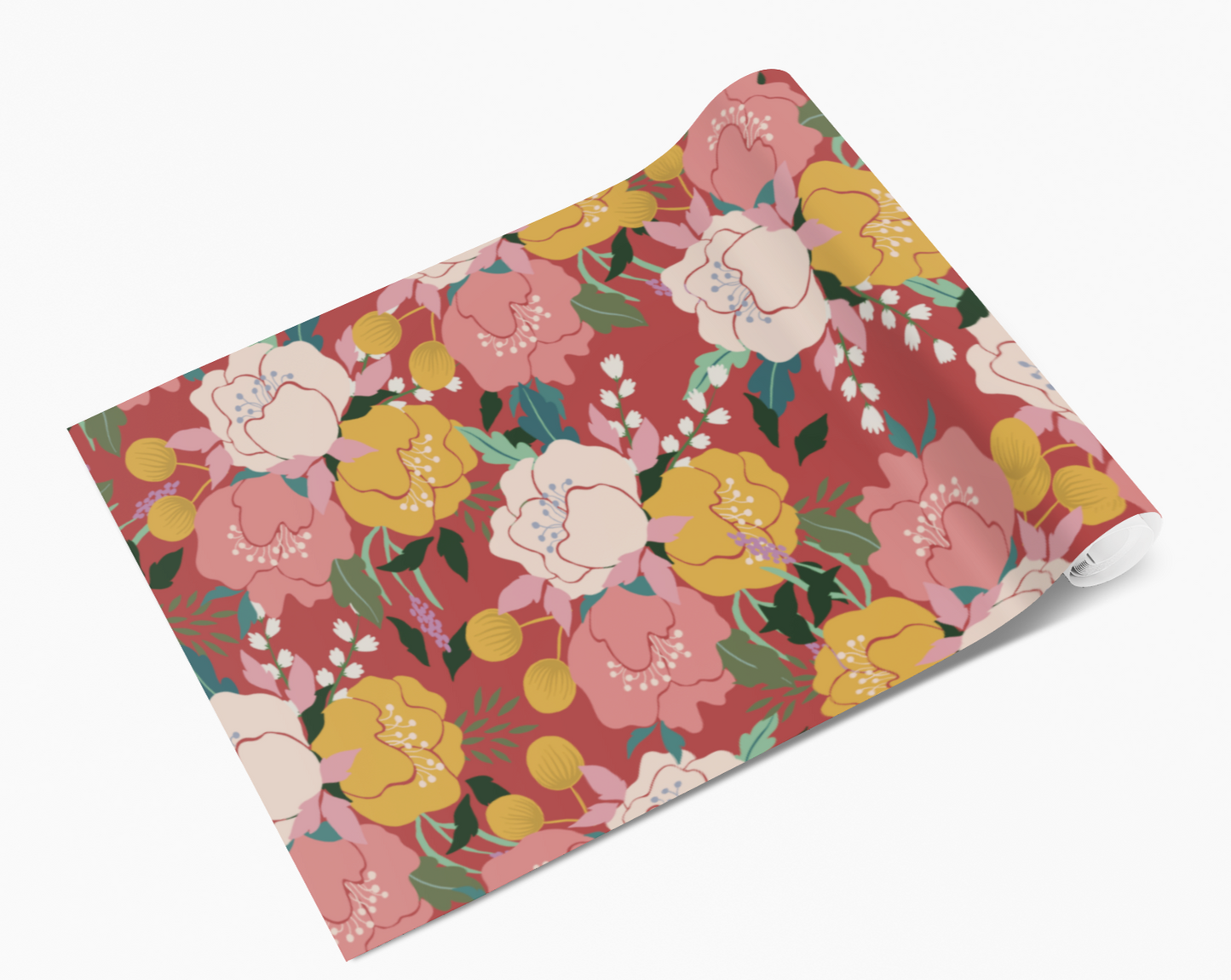 Pinky Yellow Floral Blooms Self Adhesive Vinyl