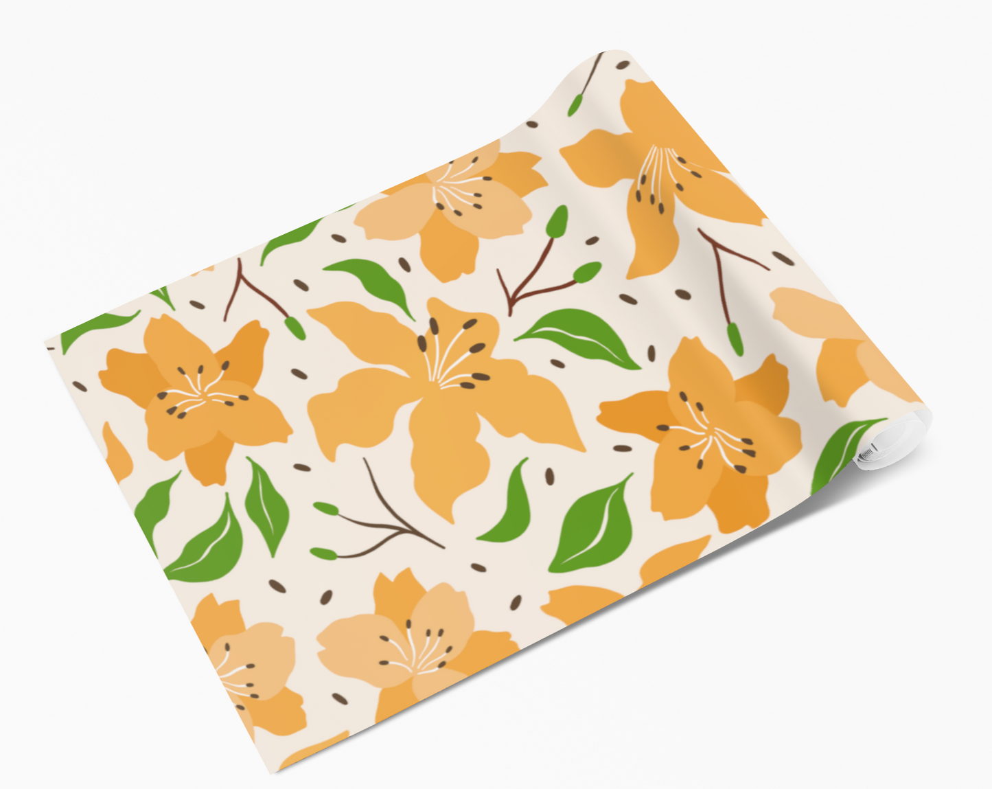 Orange Clematis Flowers Vinyl Furniture Wrap
