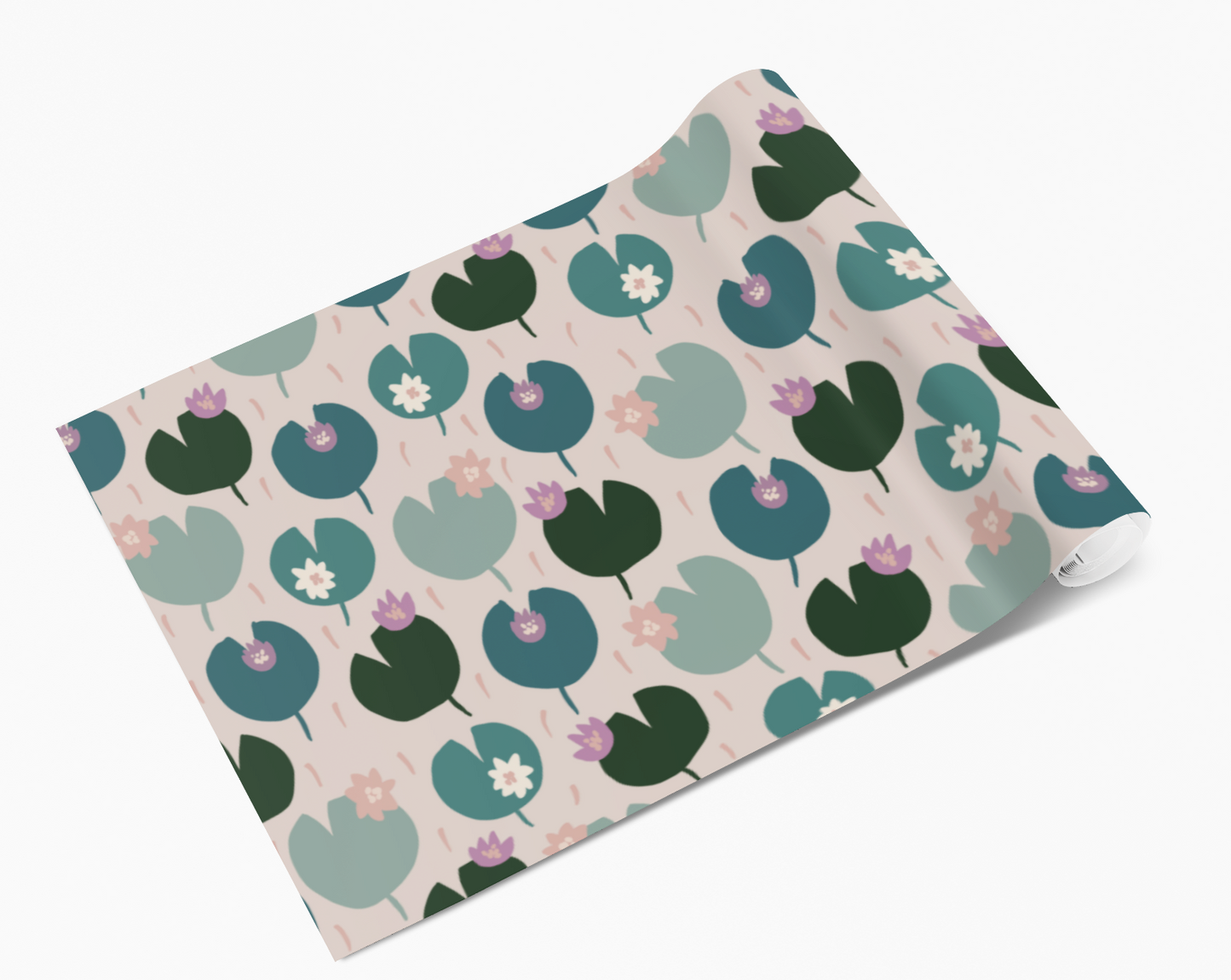 Beige & Green Lilypad Vinyl Furniture Sticker