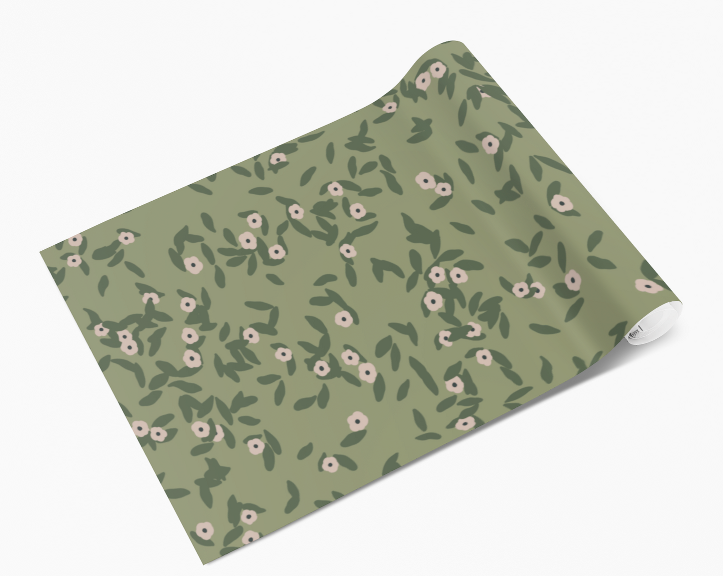 Sage Green Mini Flower Buds Vinyl Furniture Wrap