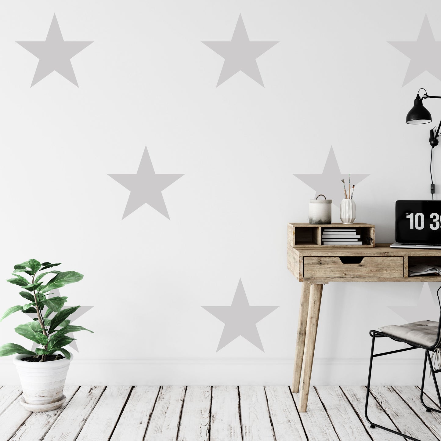 12 Large Star Nursery Wall Stickers