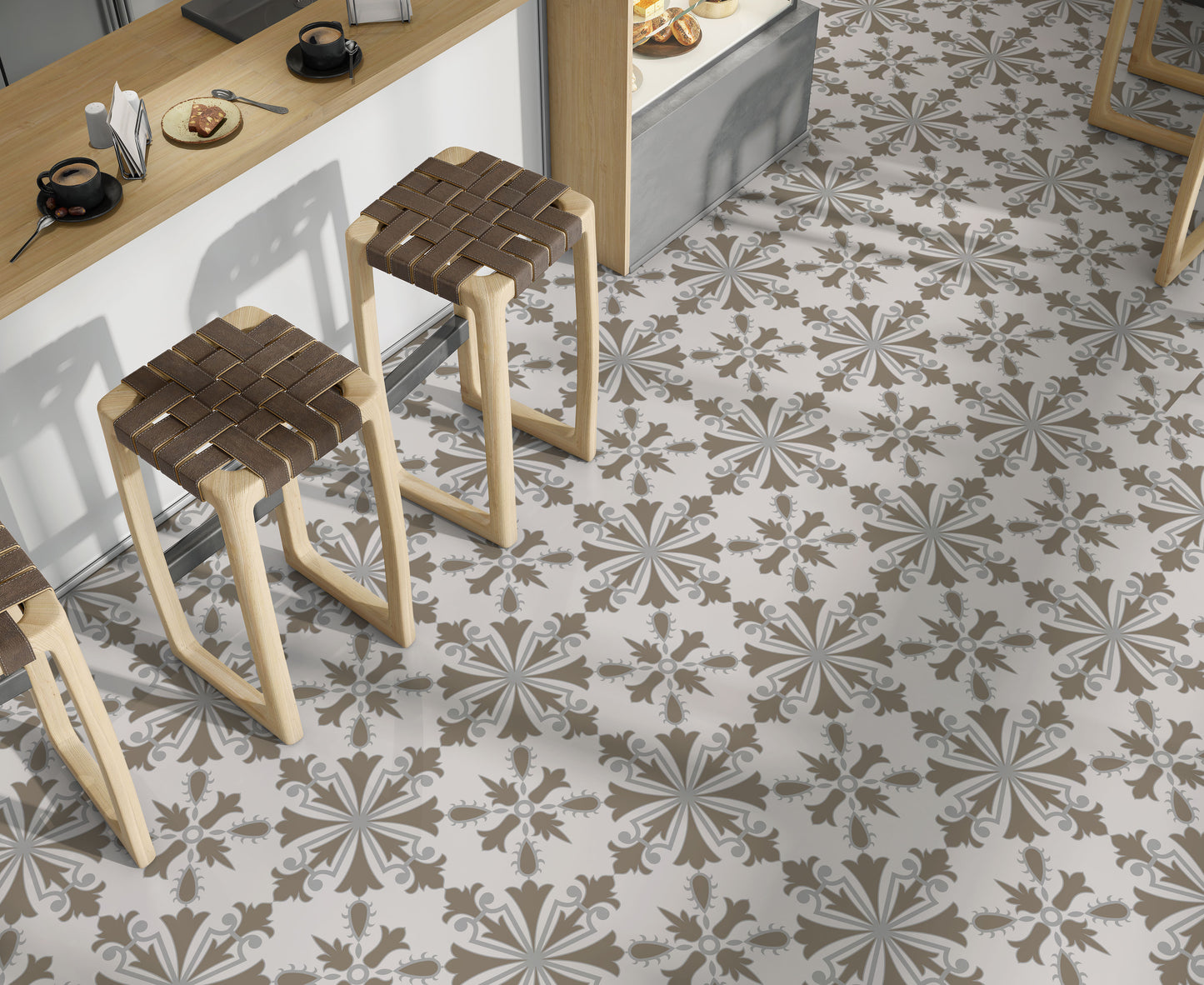 Art Deco Flourish Design Removable Tile Stickers
