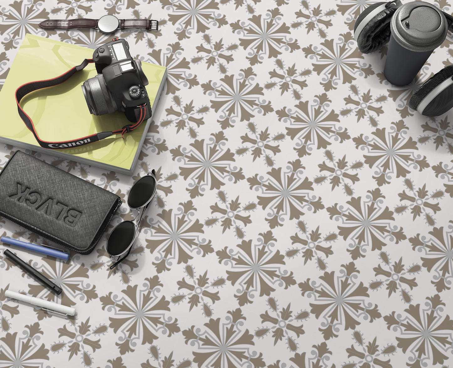 Art Deco Flourish Design Removable Tile Stickers