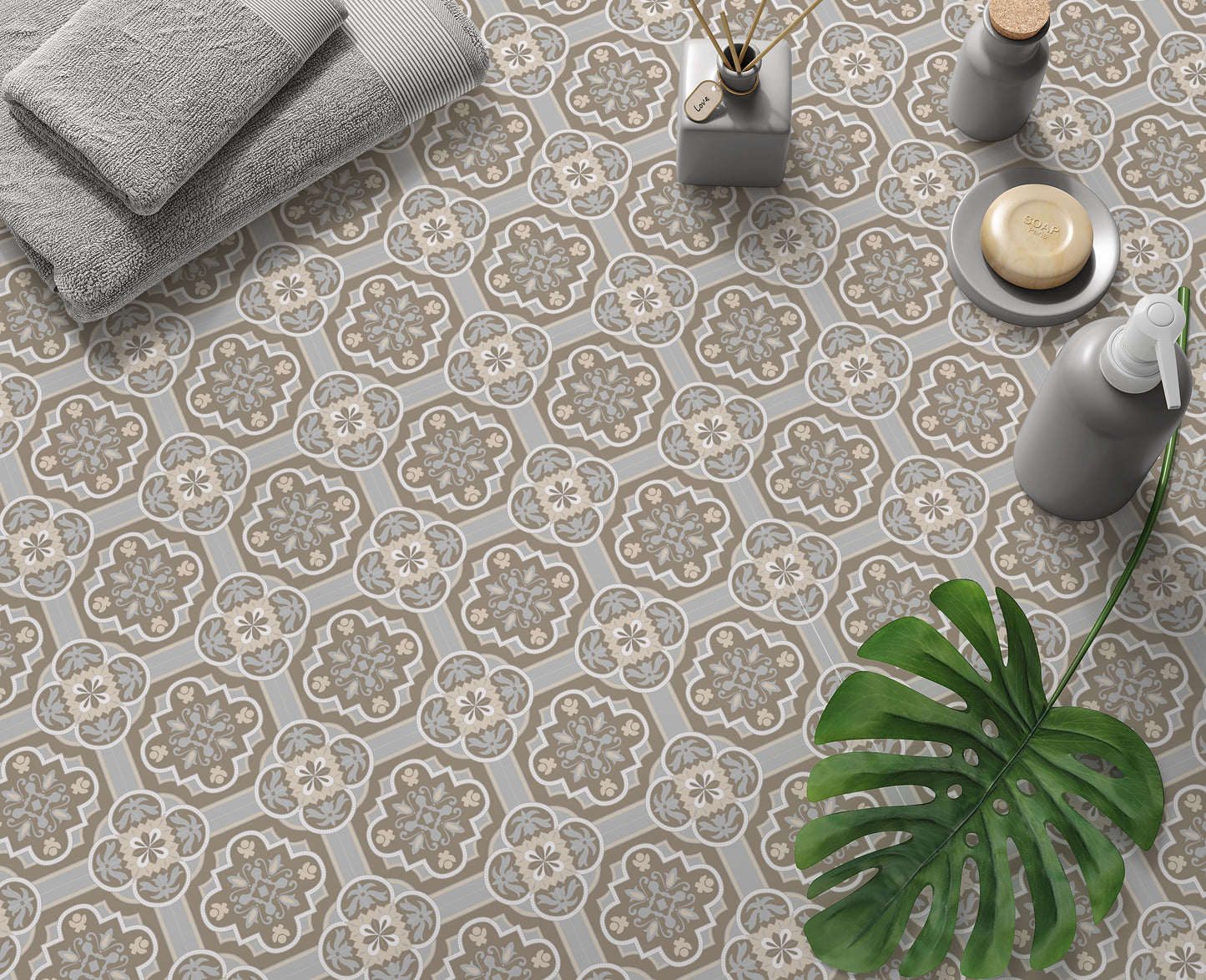 Grey Beige Slate Floor & Wall Spanish Tile Stickers