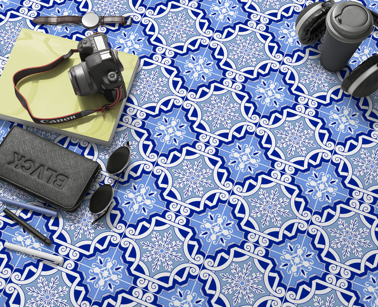 Cornflower Blue Frosted Flake Floor & Wall Tile Stickers