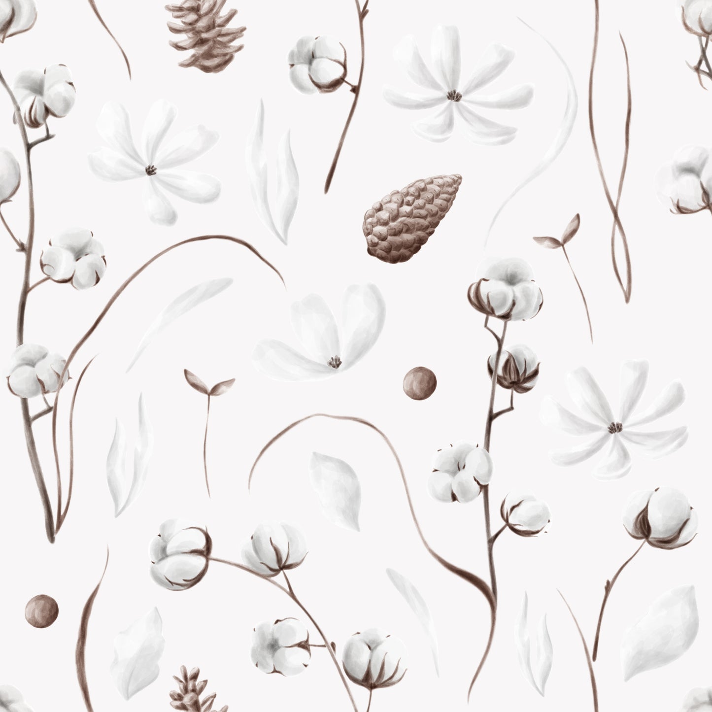 Cotton Flower Buds Self Adhesive Vinyl