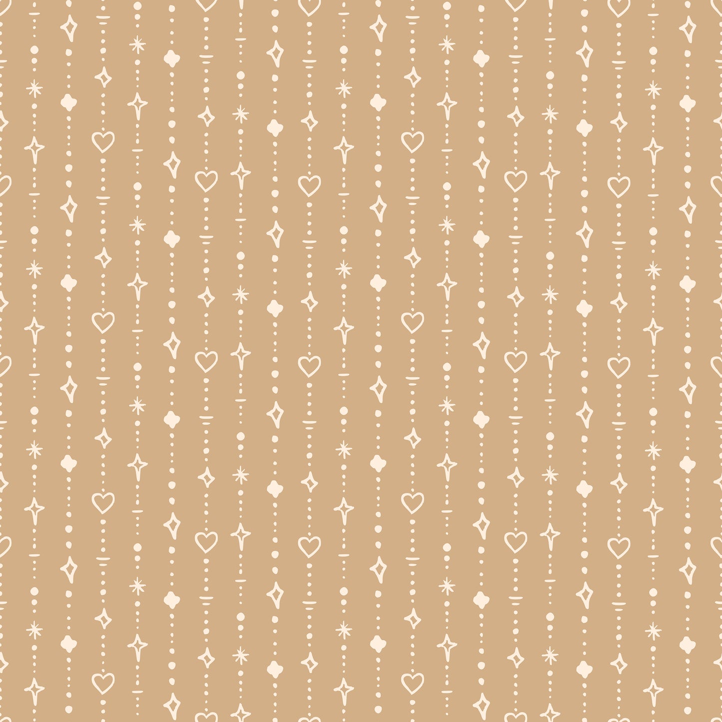 Tan Beige Mini Heart Strings Vinyl Furniture Sticker