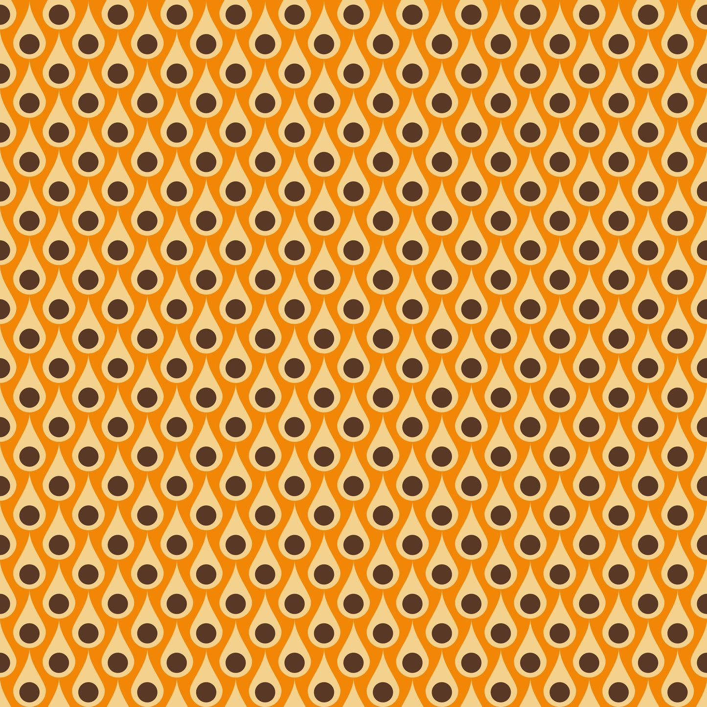 Mustard Teardrop Groovy Tan Print Vinyl Furniture Wrap