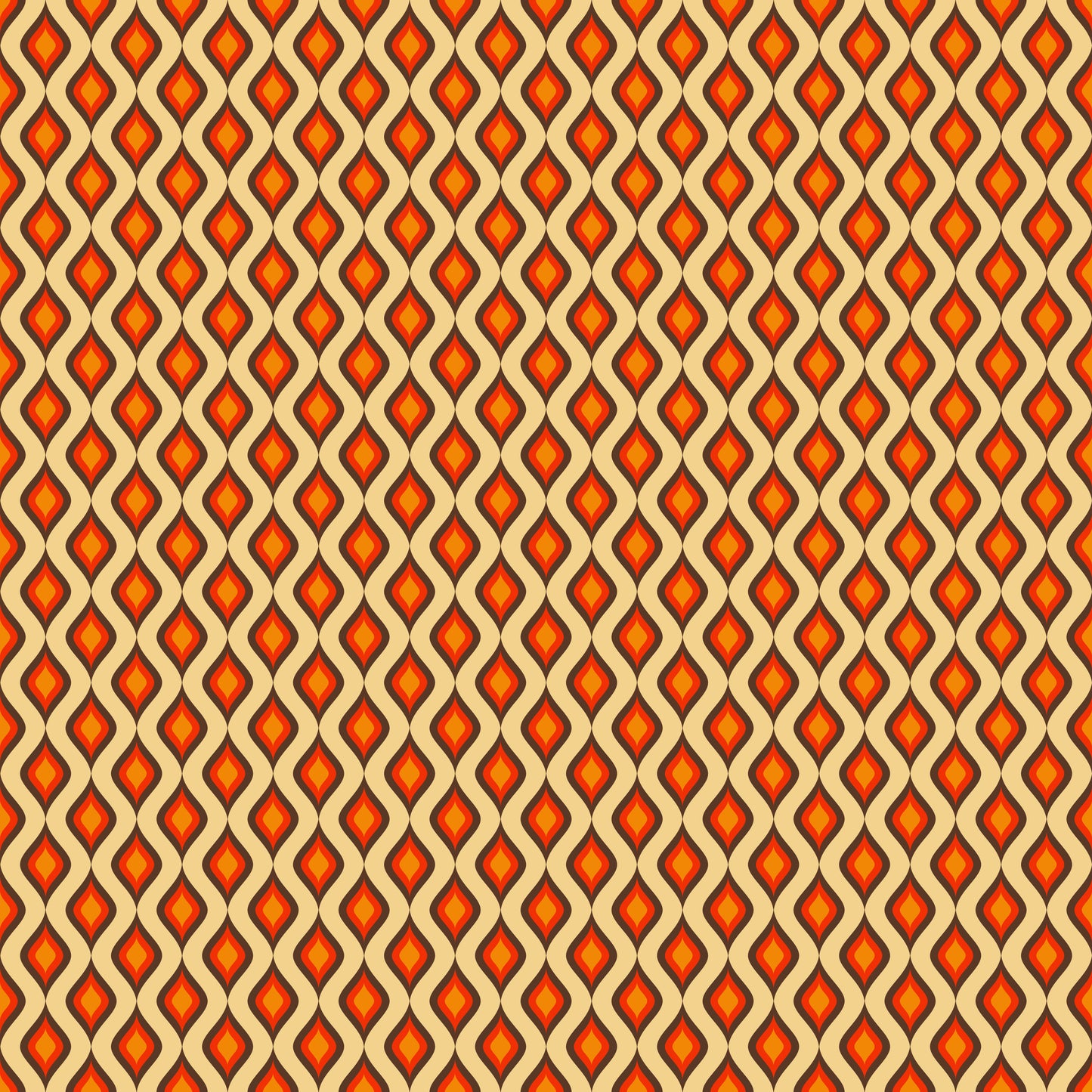 Wavy Groovy Warm Orange Vinyl Furniture Wrap