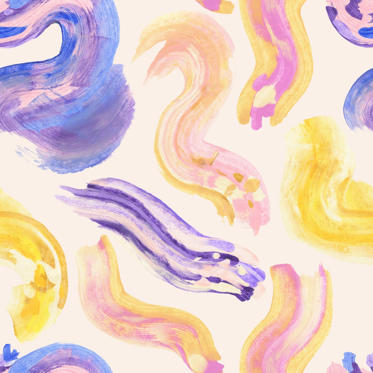 Purple Yellow Pastel Brush Stroke Watercolour Swirls Self Adhesive Wrap