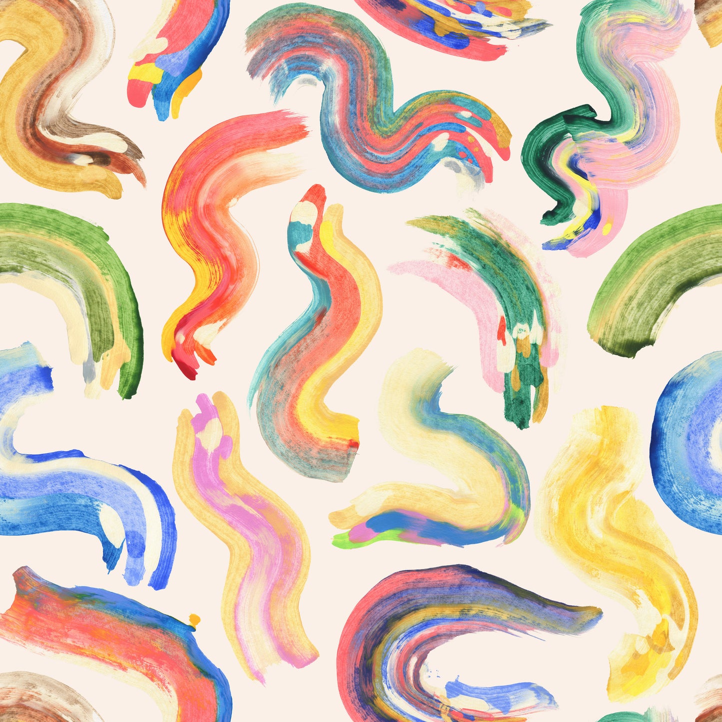 Multi Colour Squiggle Brush Stroke Swirls Self Adhesive Wrap