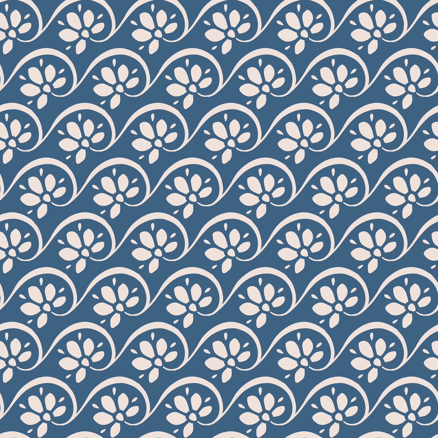 Blue Mini Petal Flower Pattern Self Adhesive Vinyl