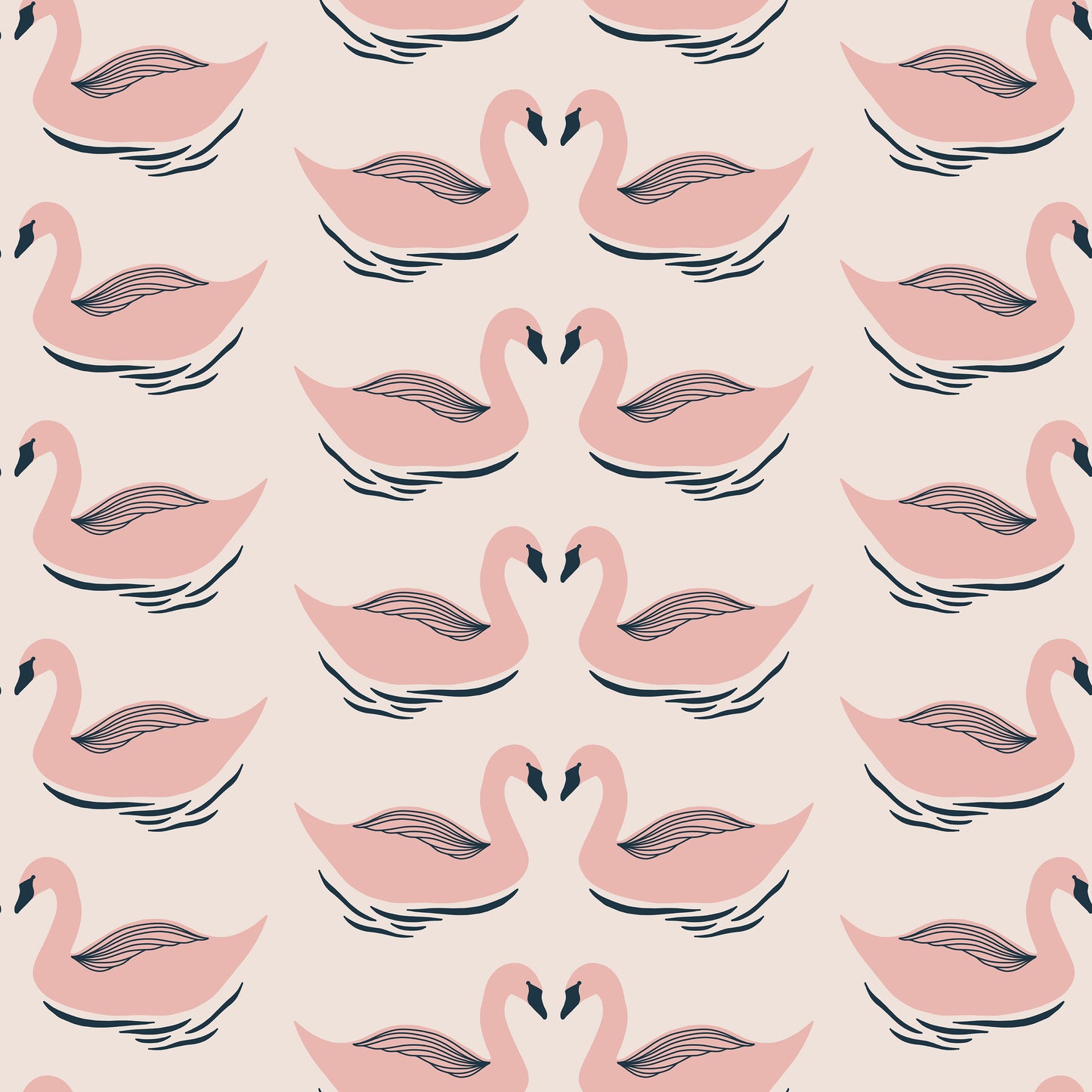 Pale Pink Swan Pattern Vinyl Furniture Wrap