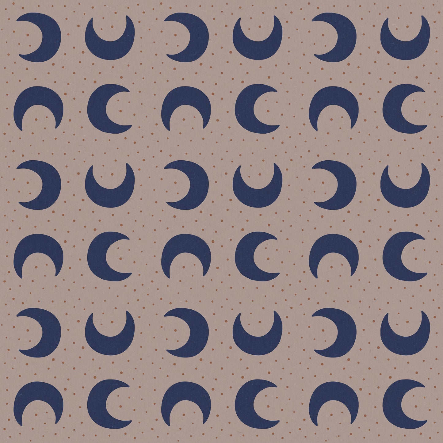 Beige/Navy Moon Crescents Circles Self Adhesive Vinyl