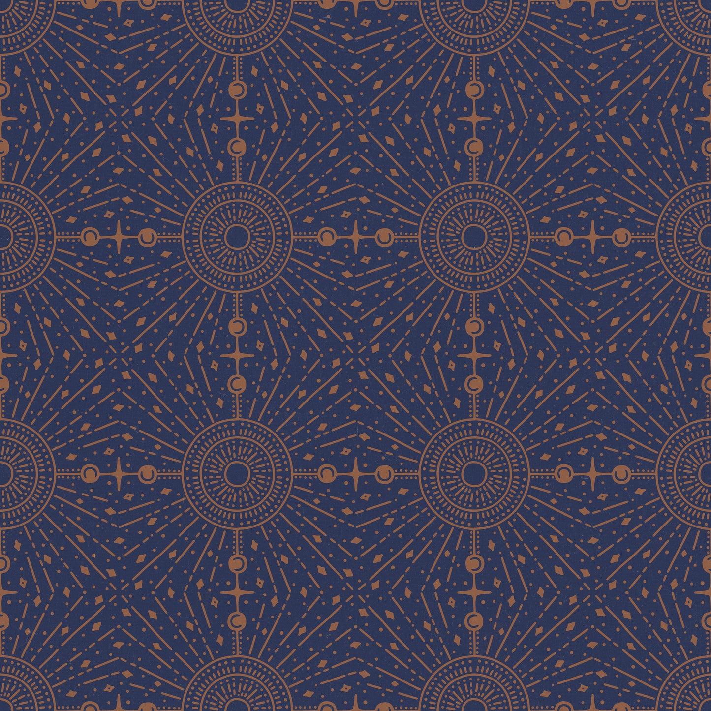Navy & Gold Sundial Bursts Self Adhesive Vinyl