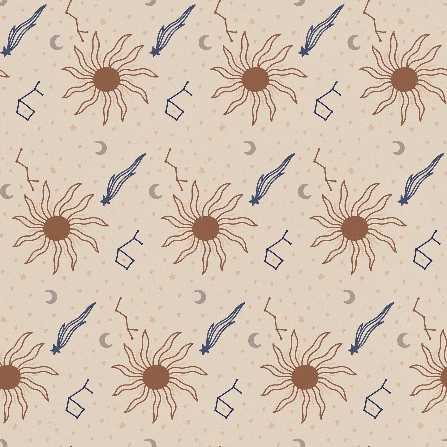 Beige Neutral Sun Moon Sky Vinyl Furniture Wrap