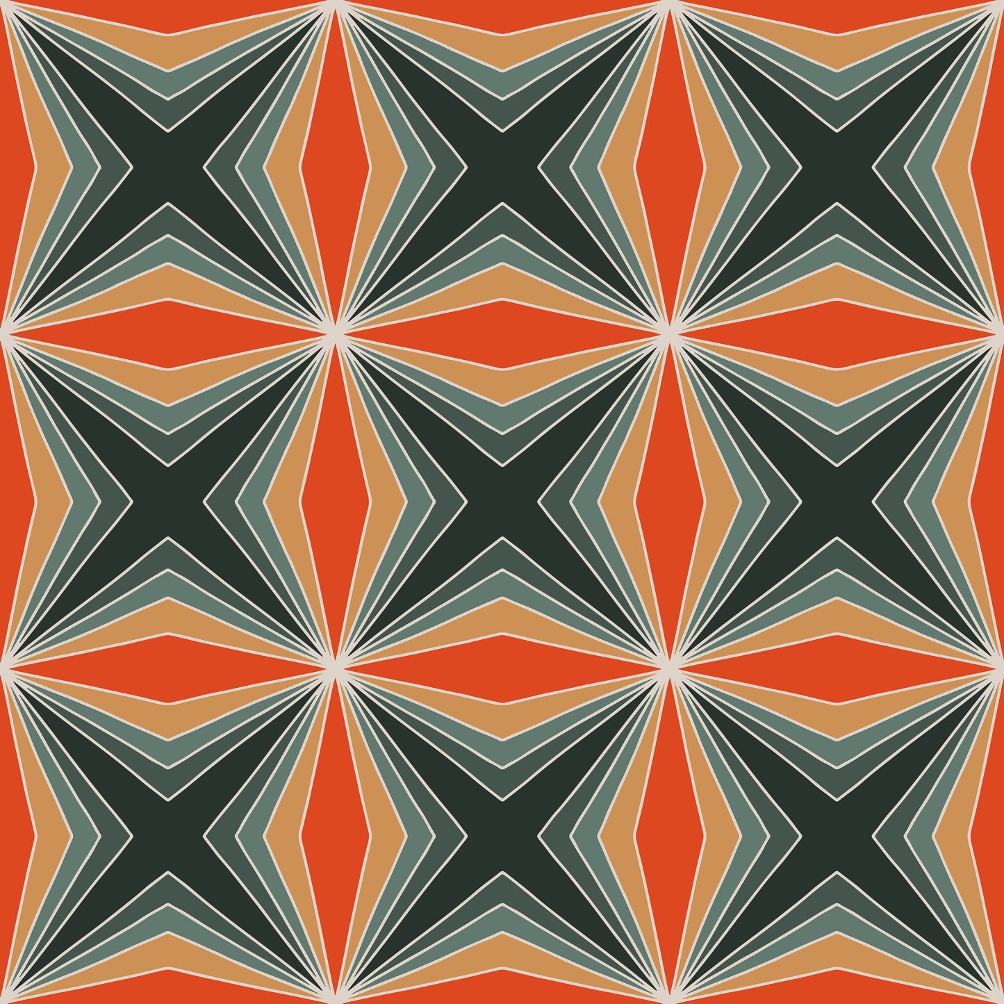 Orange Abstract Pattern Bursts Vinyl Furniture Sticker