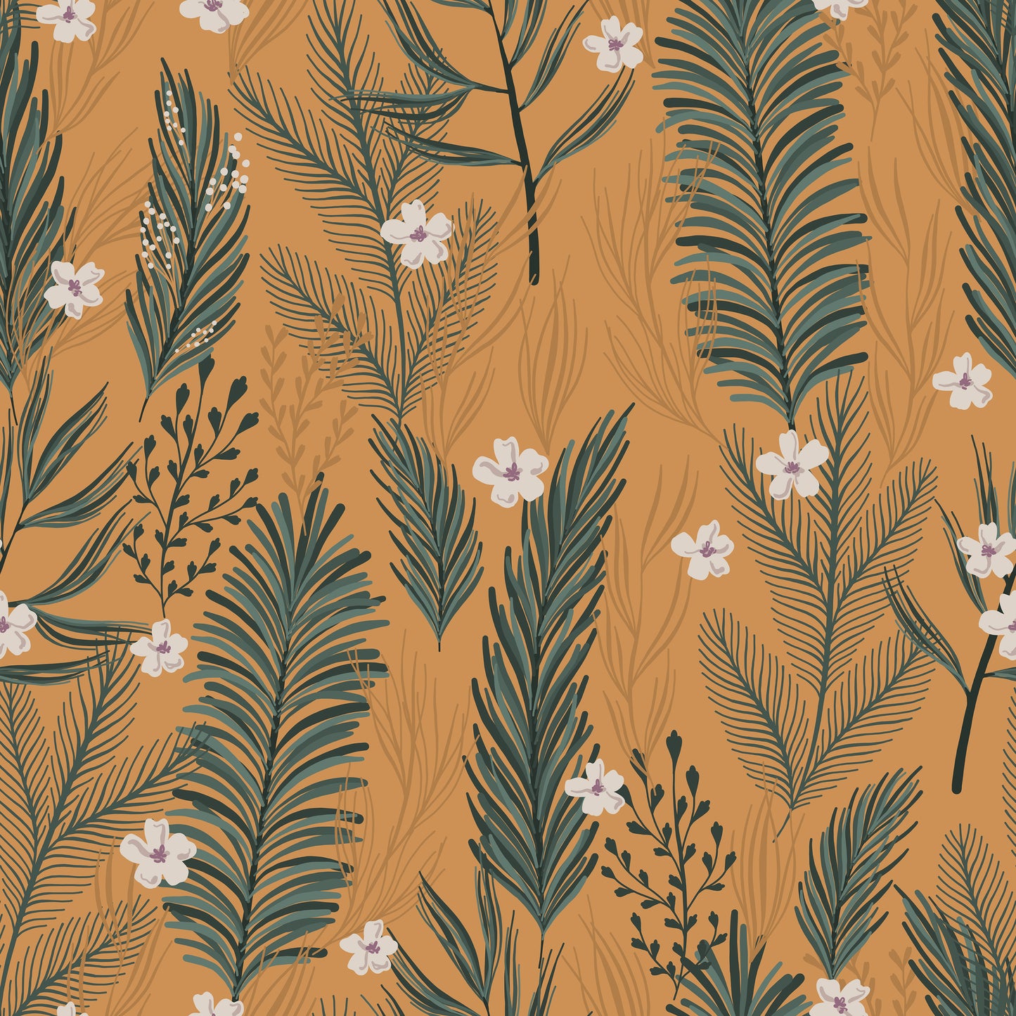 Feathers Daisies & Ferns Vinyl Furniture Sticker