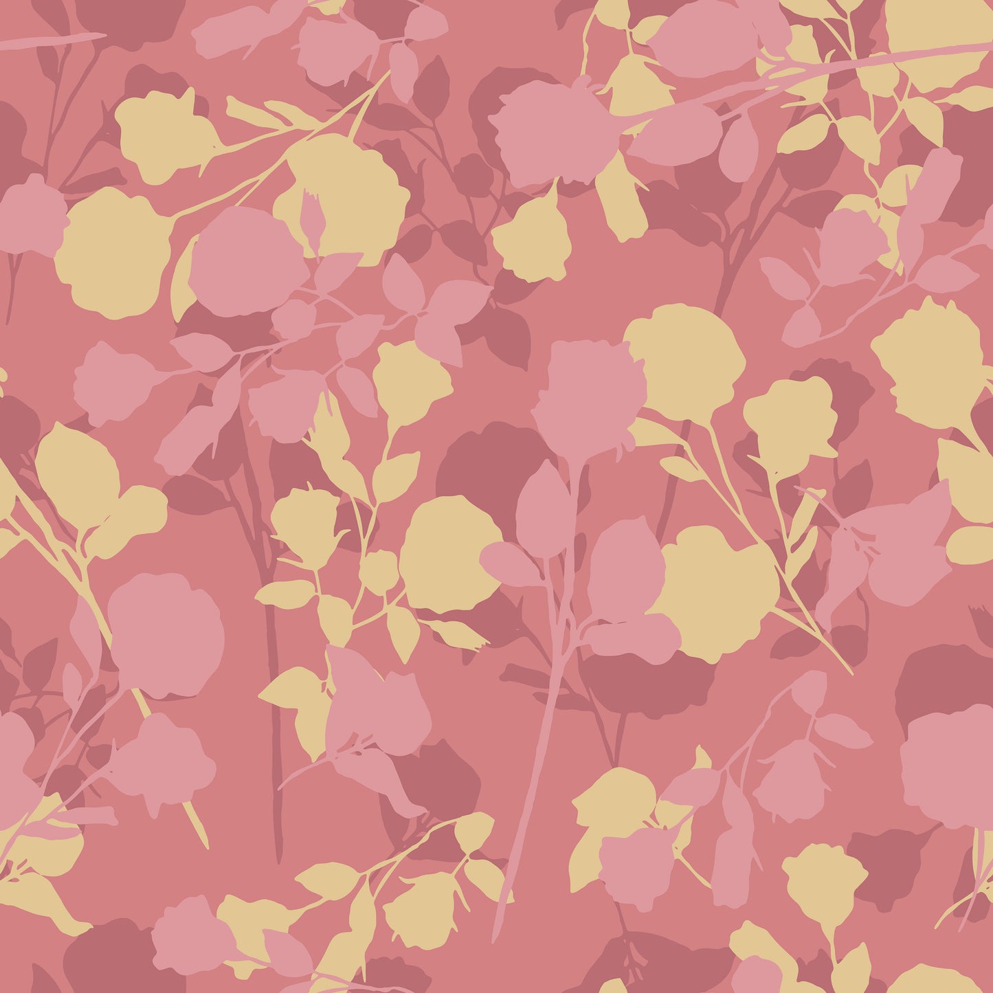 Blush Pink & Yellow Leaves Vinyl Furniture Wrap