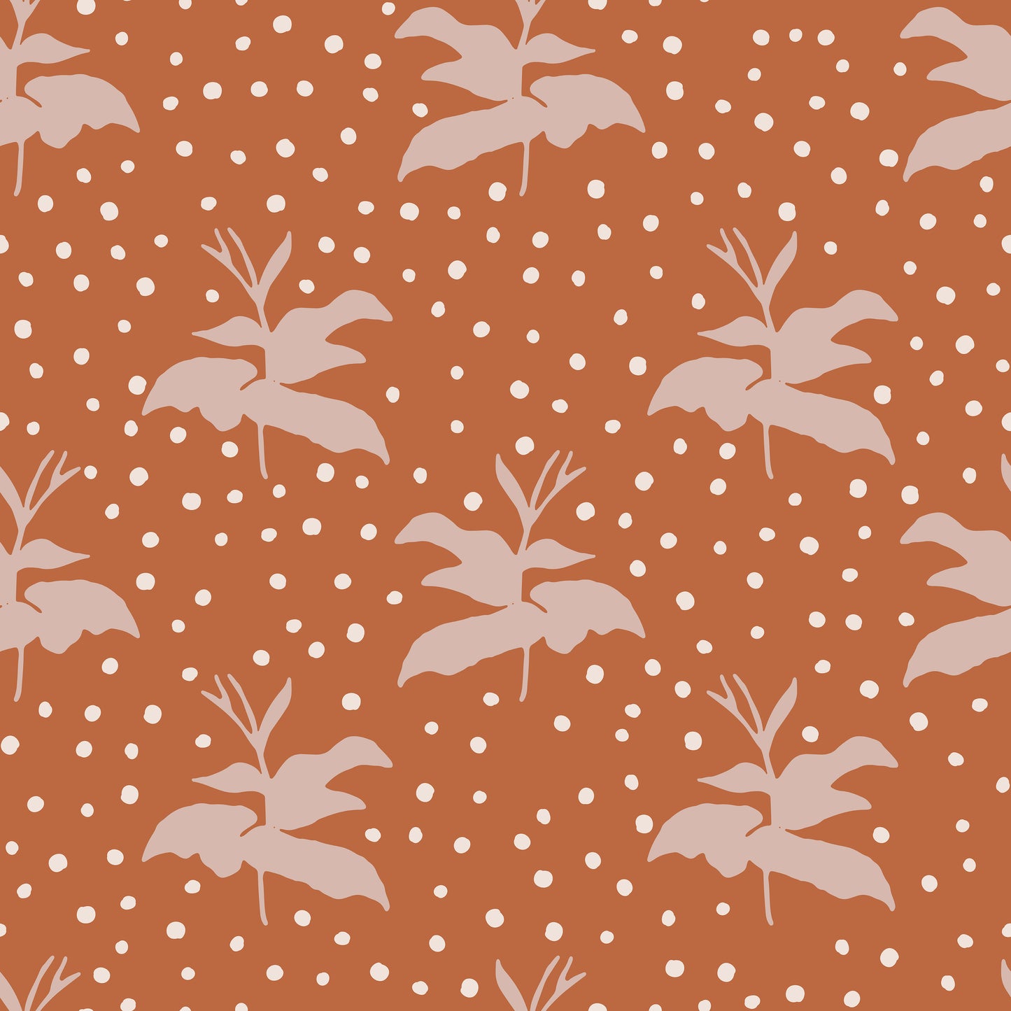 Burnt Orange Plants Vinyl Furniture Sticker