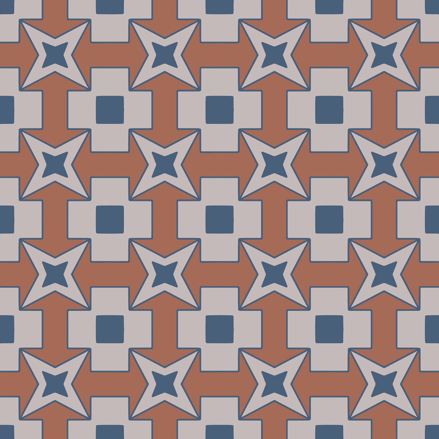 Light Brown Square Star Pattern Vinyl Furniture Sicker