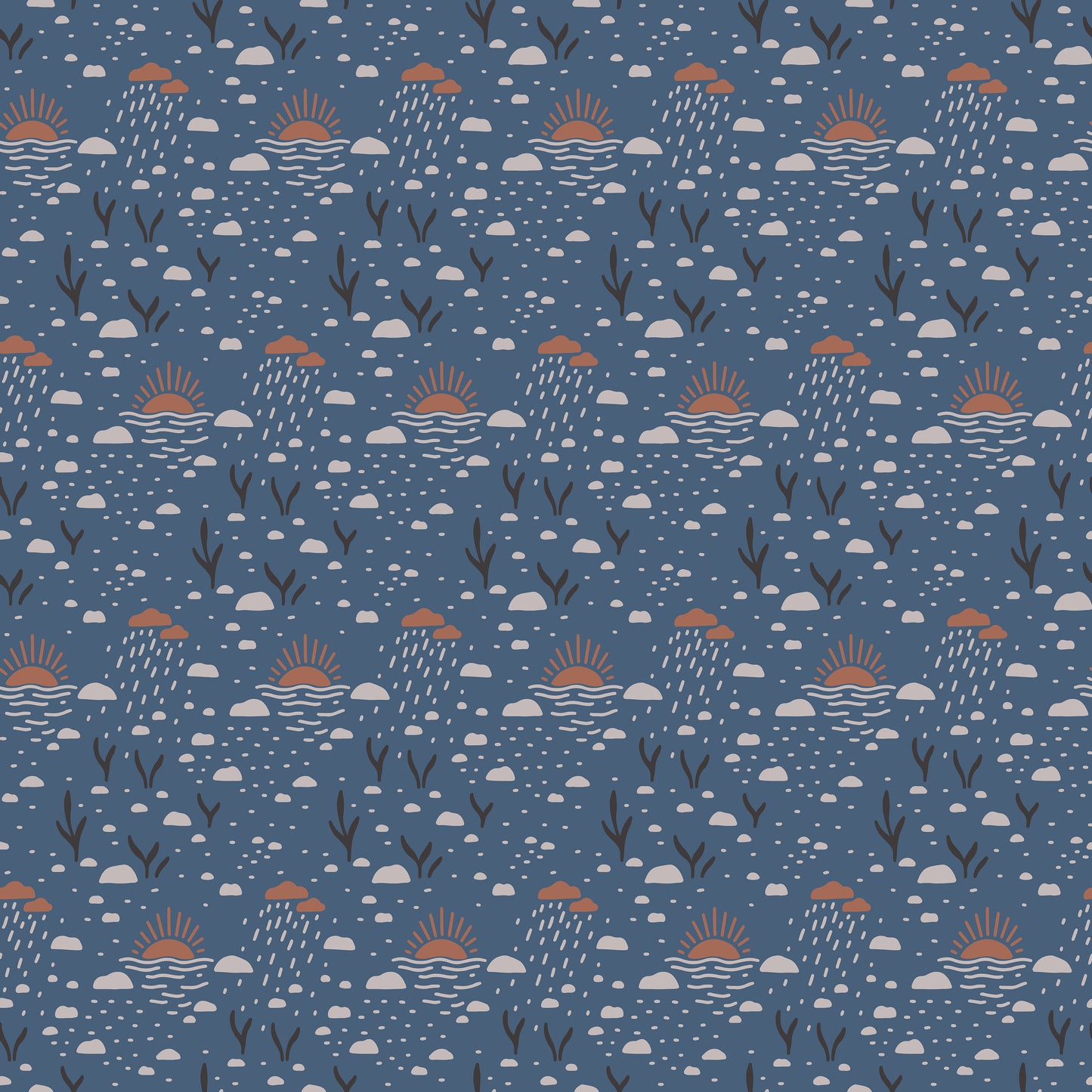 Denim Blue Sunset Scene Vinyl Furniture Sicker