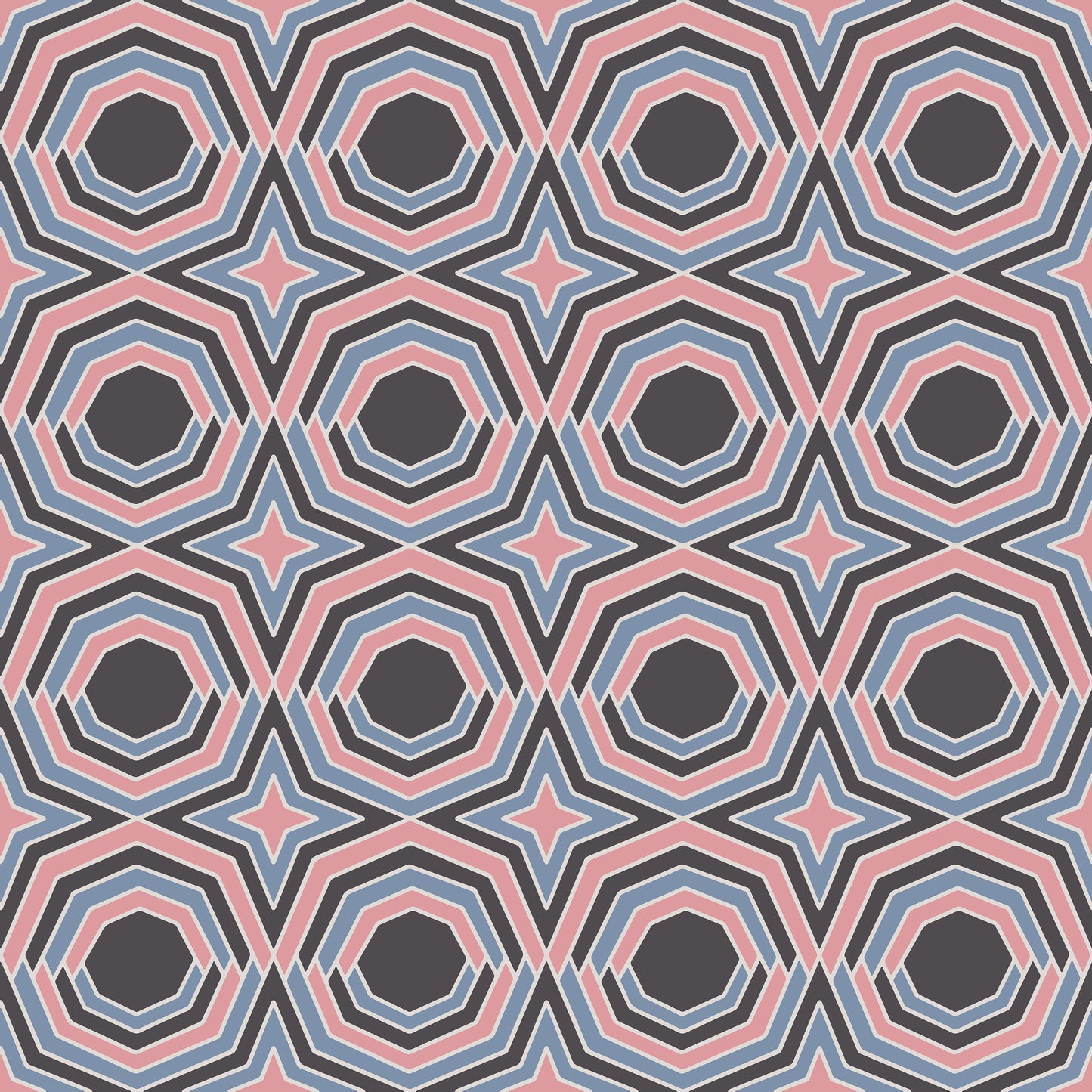 Blue & Pink Octagon Stars Vinyl Furniture Wrap